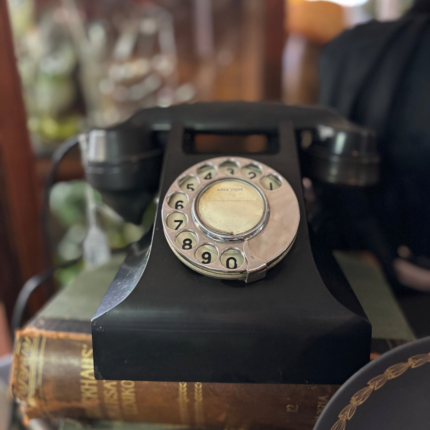1950s Black Bakelite Rotary Dial Phone