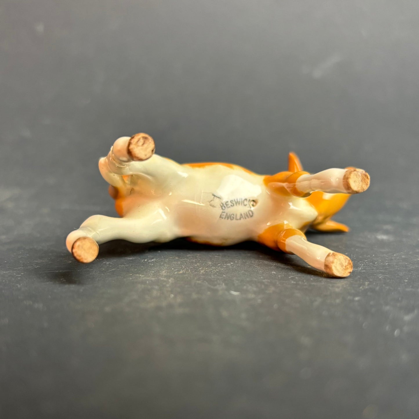 Beswick England Calf Figurine – Brown & White Miniature Cow