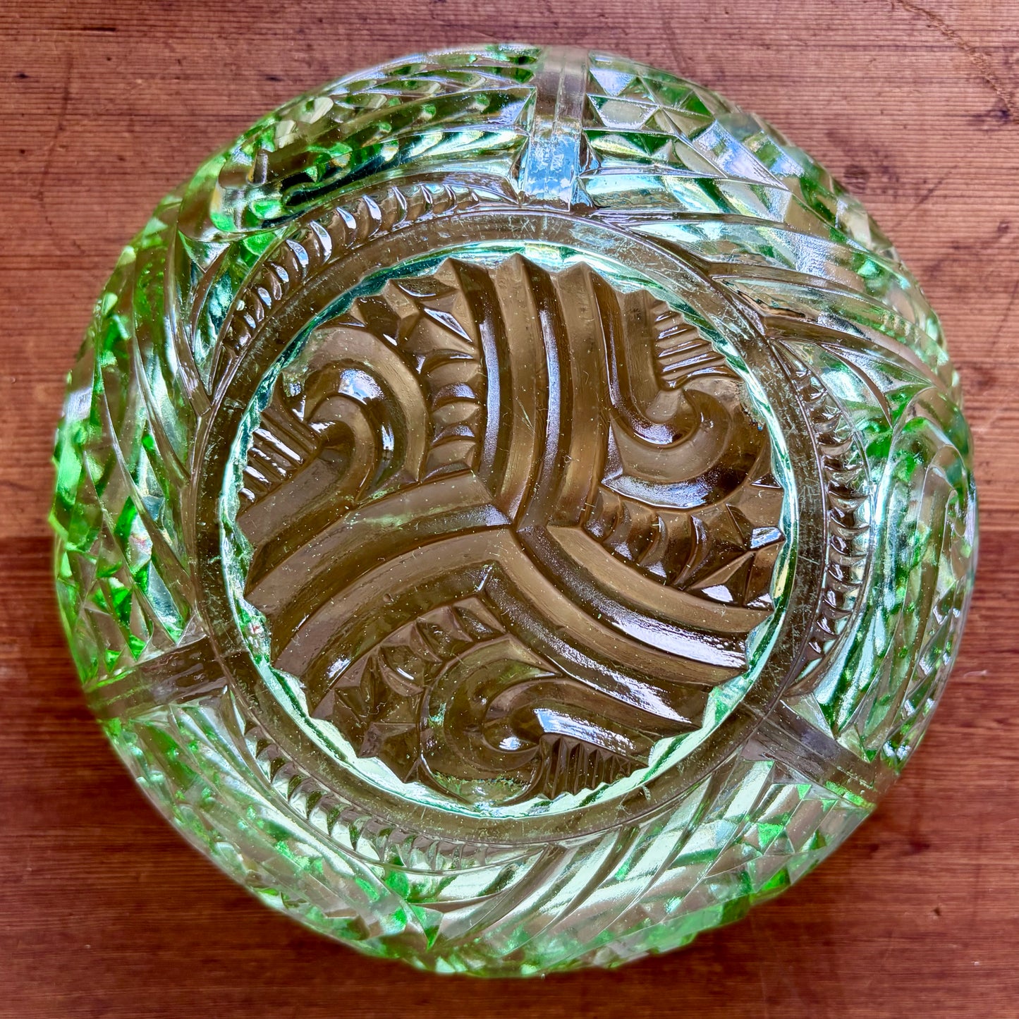 Green Depression Glass Bowl c.1930s