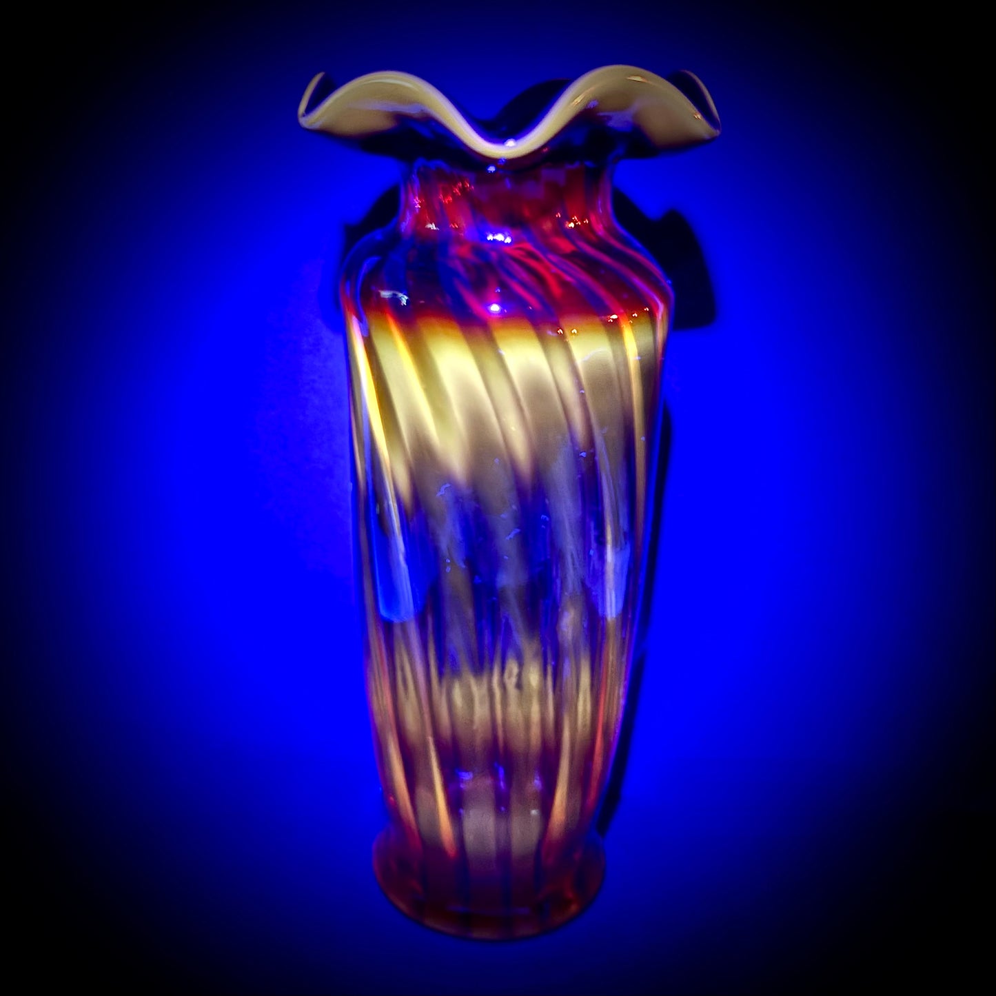 Pair of Antique European Amberina Vases c.1900