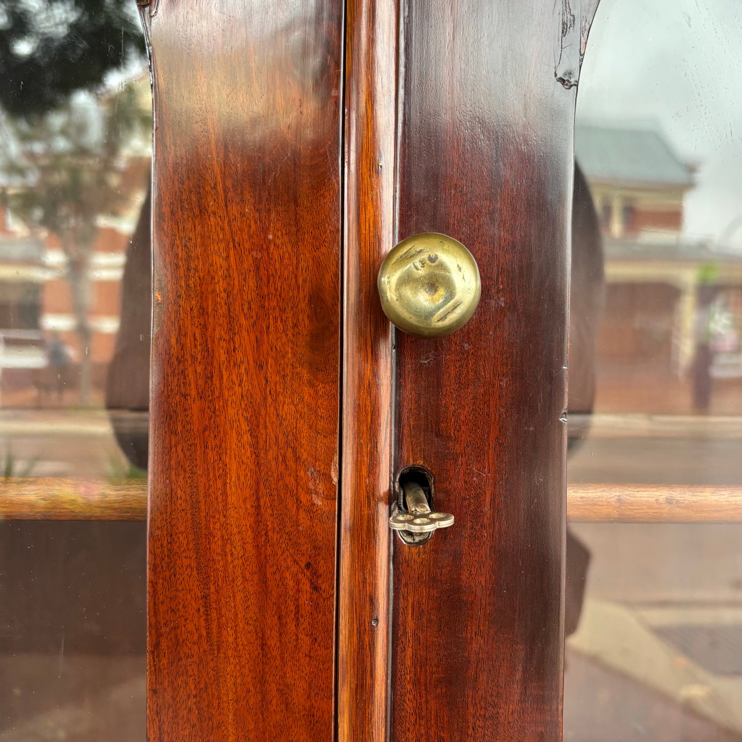 Antique Victorian Mahogany Glazed Dresser / Bookcase Top Cabinet