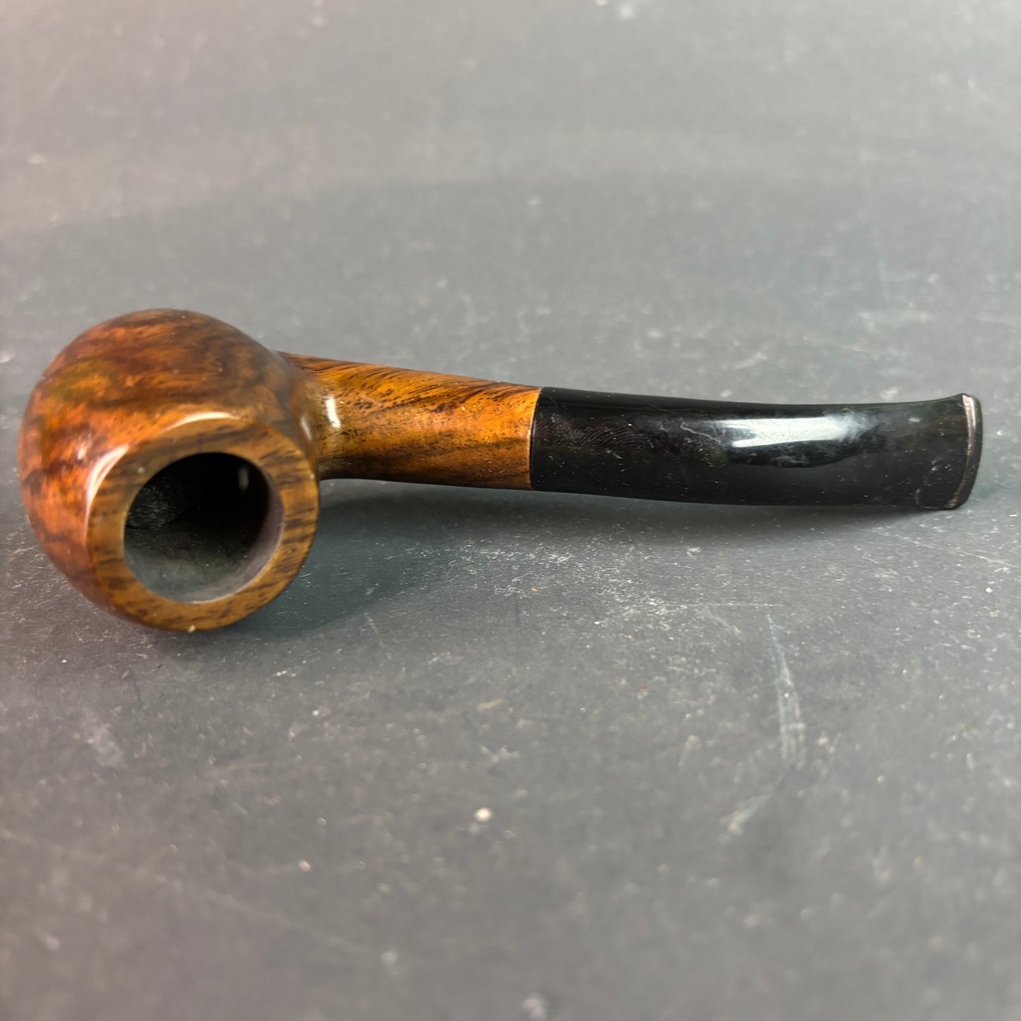 Vintage Briar Tobacco Pipe Bent Billiard Style Polished Grain