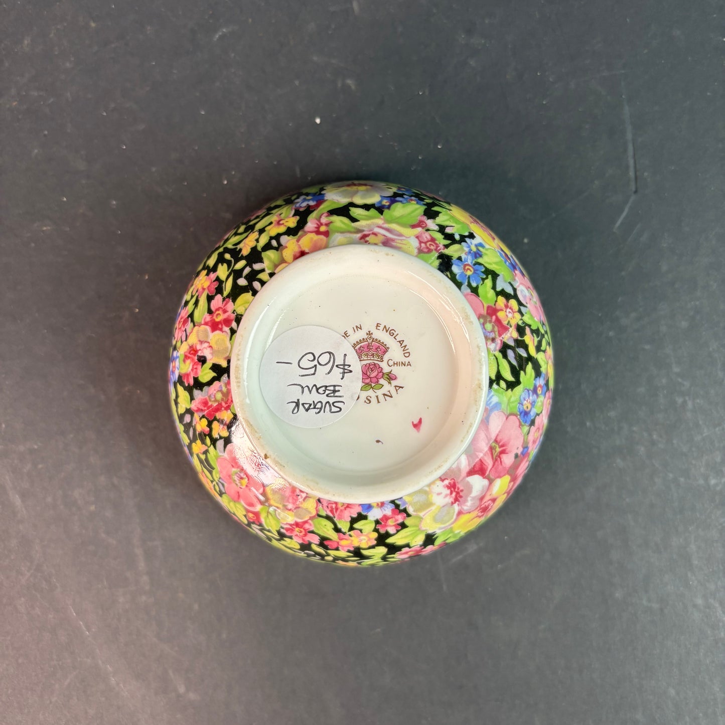 Royal Winton Grimwades “Summertime” Chintz Sugar Bowl England c.1930s–40s