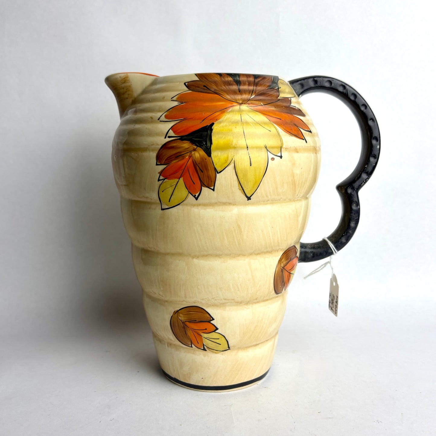 Buxton Ware Ribbed Jug with Autumn Leaves – 20cm