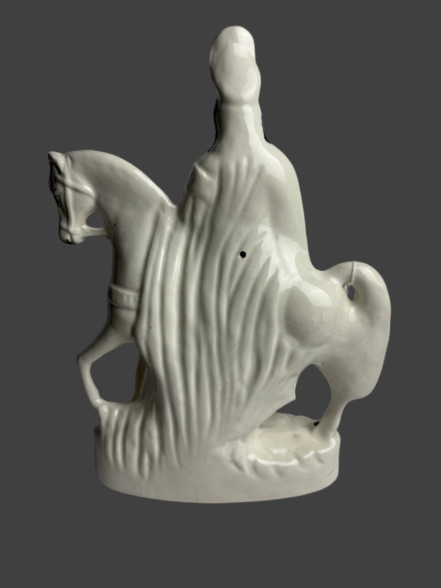 Pair of Antique Victorian Staffordshire Scottish Highlander Hunters on Horseback