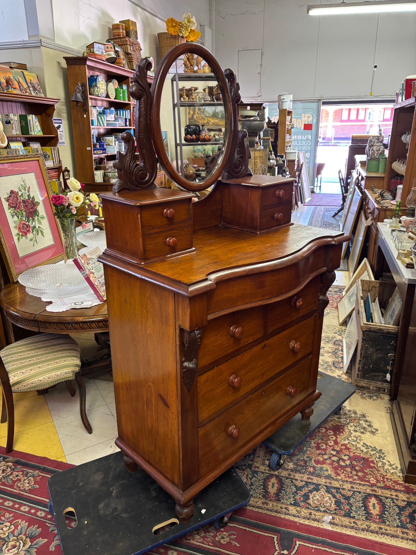 Antique Victorian Cedar Dressing Table
