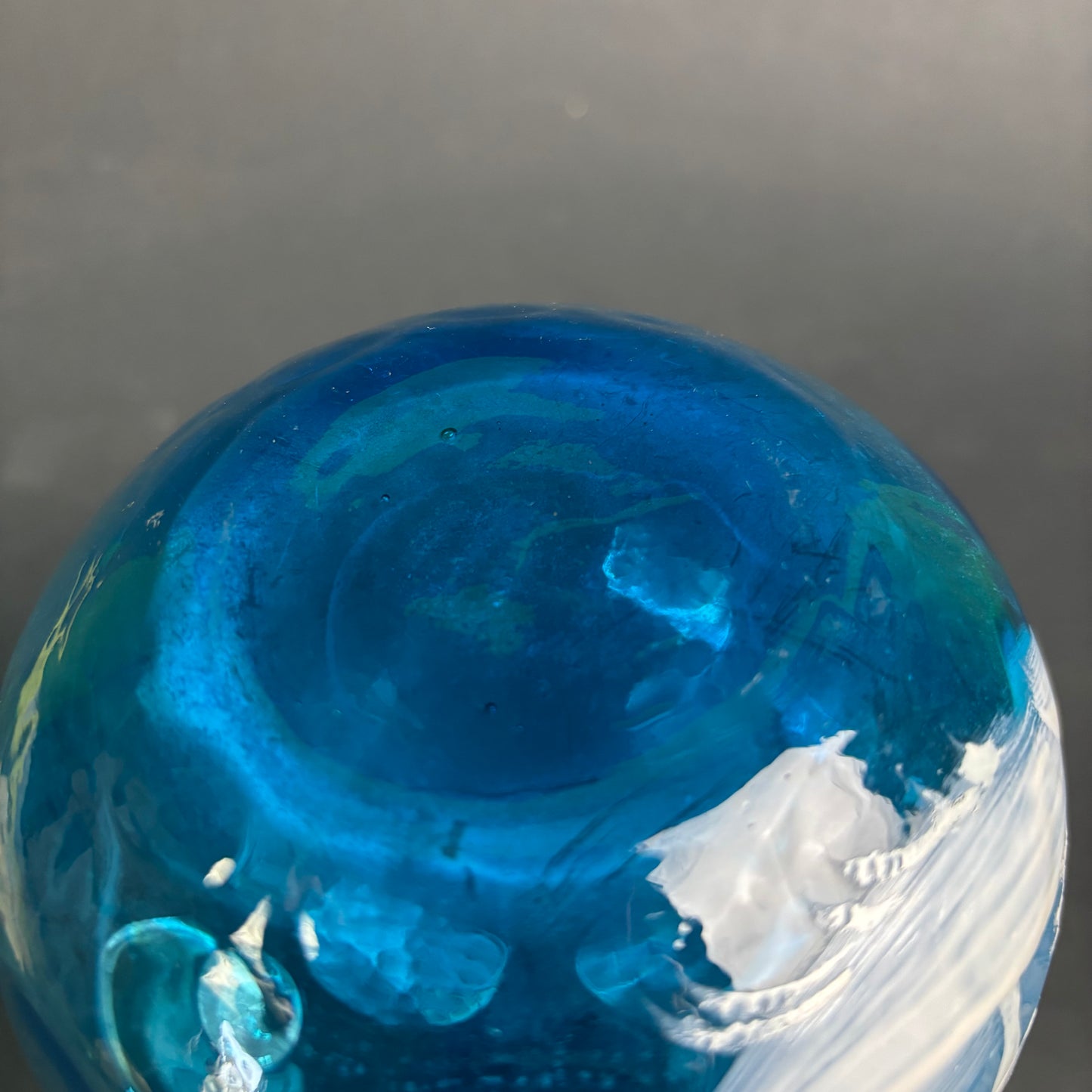 Bohemian Blue Glass Vase Mary Gregory Style Enamel Girl c.1900