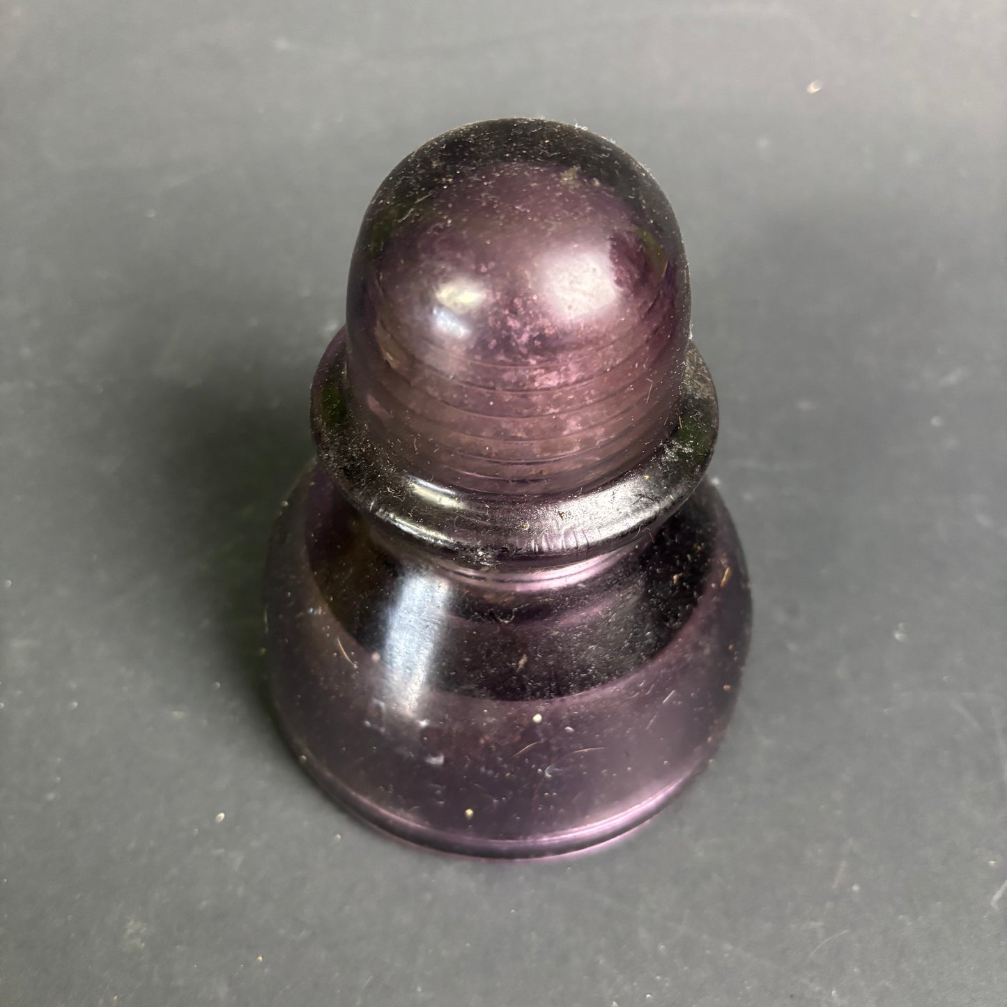AGEE Purple Glass Insulator c.1930s AGM Sun-Coloured Amethyst