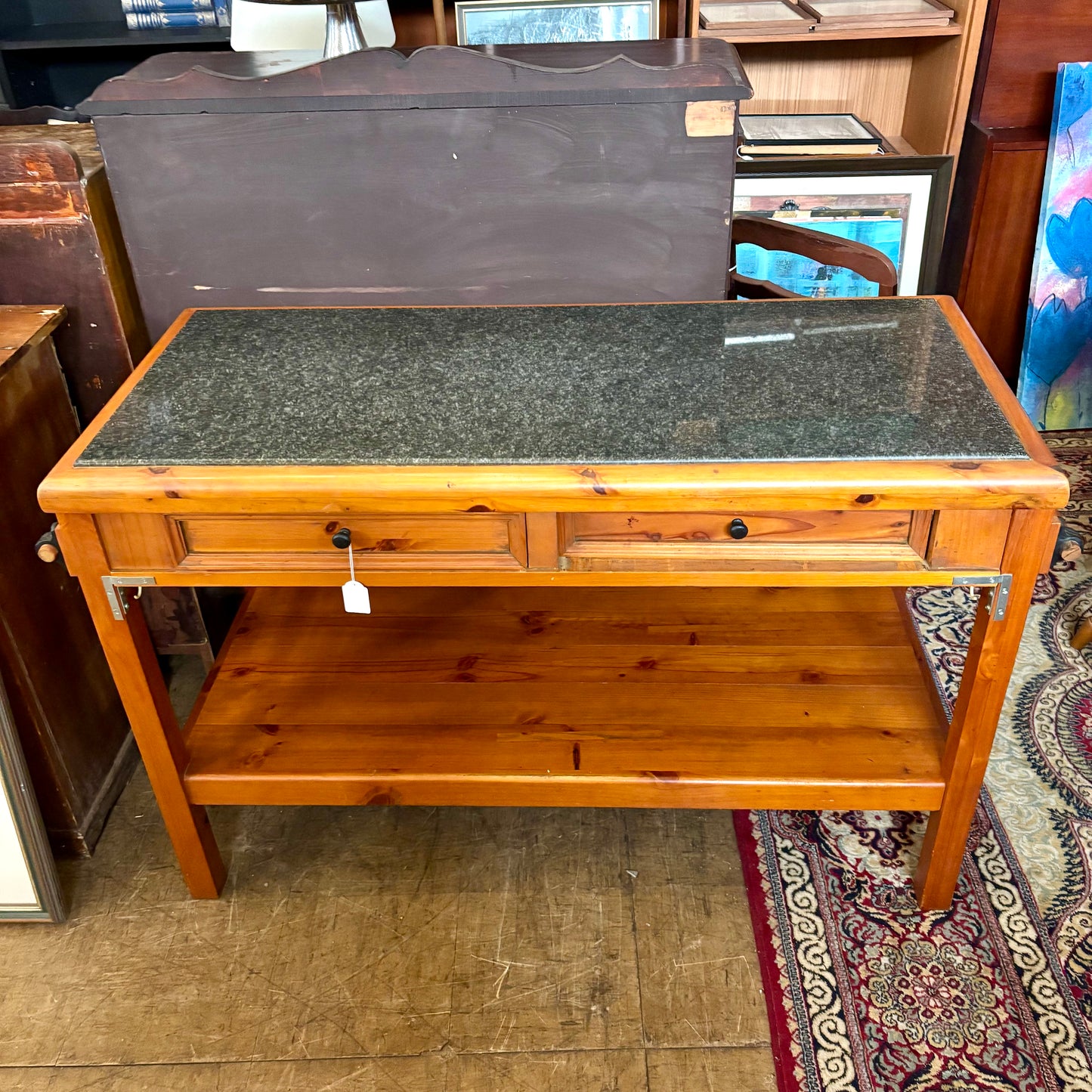 Granite Top Kitchen Bench / Island – Double-Sided Drawers