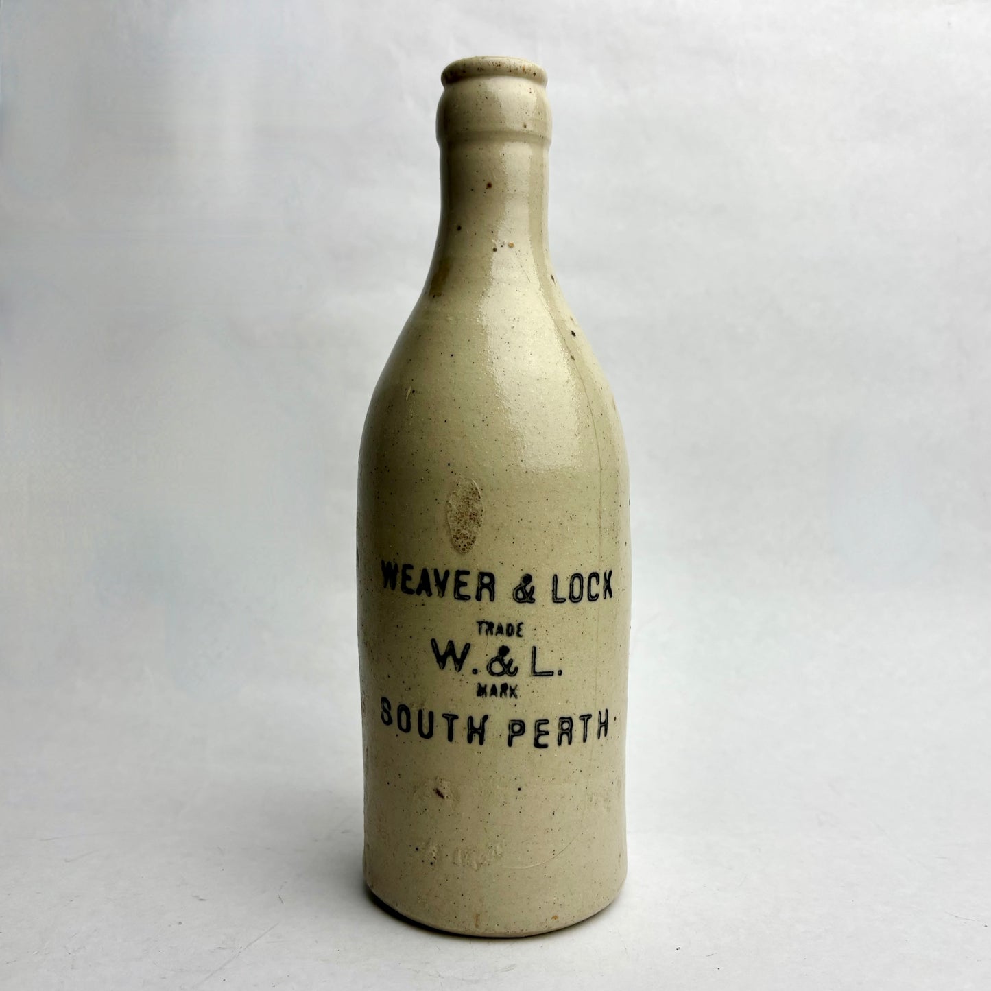 Antique Ginger Beer Bottle – Weaver & Lock, South Perth (Cream Glaze Variant)