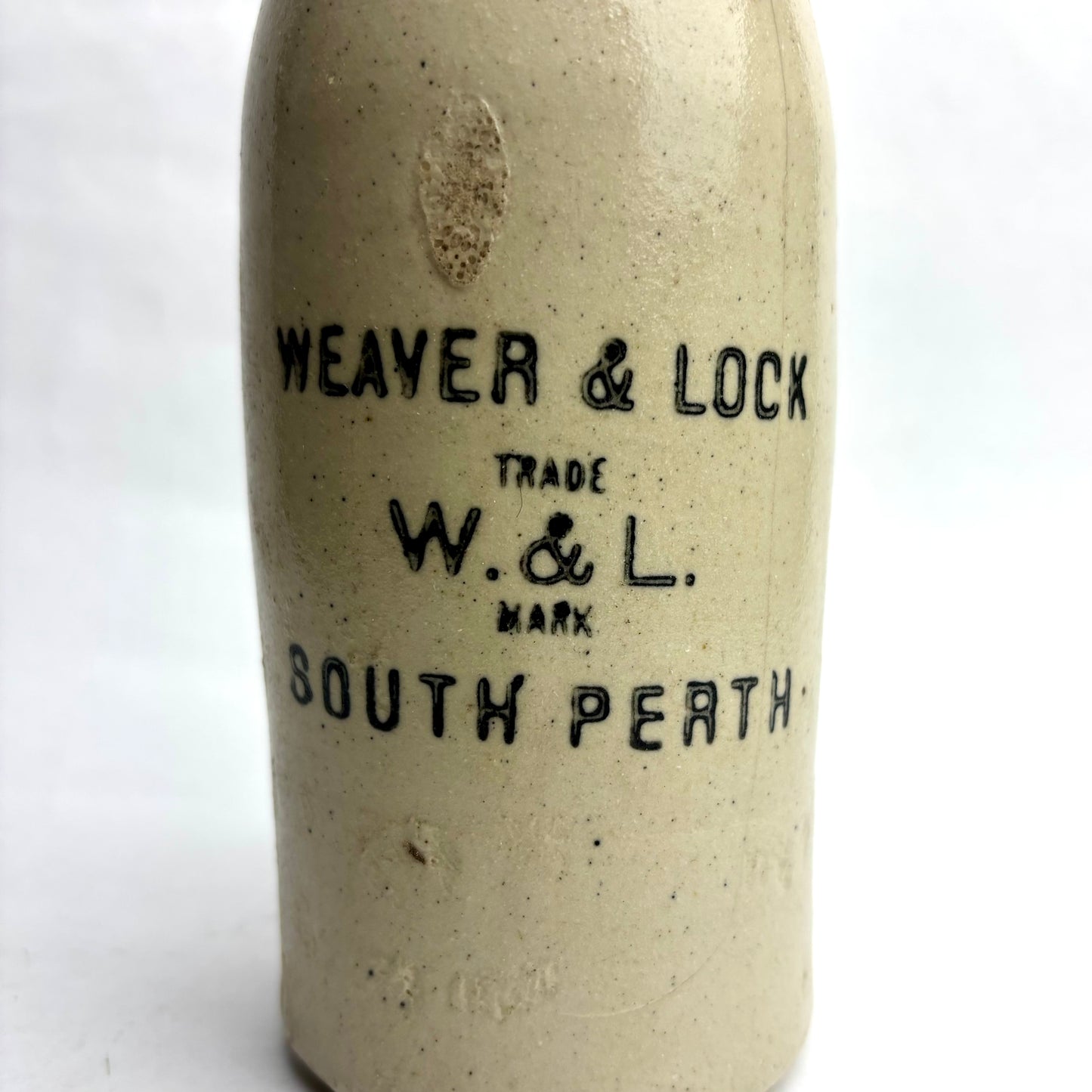 Antique Ginger Beer Bottle – Weaver & Lock, South Perth (Cream Glaze Variant)