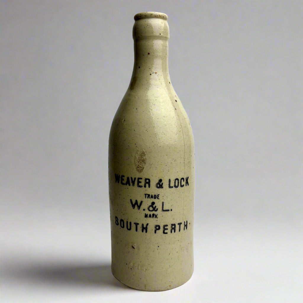 Antique Ginger Beer Bottle – Weaver & Lock, South Perth (Cream Glaze Variant)