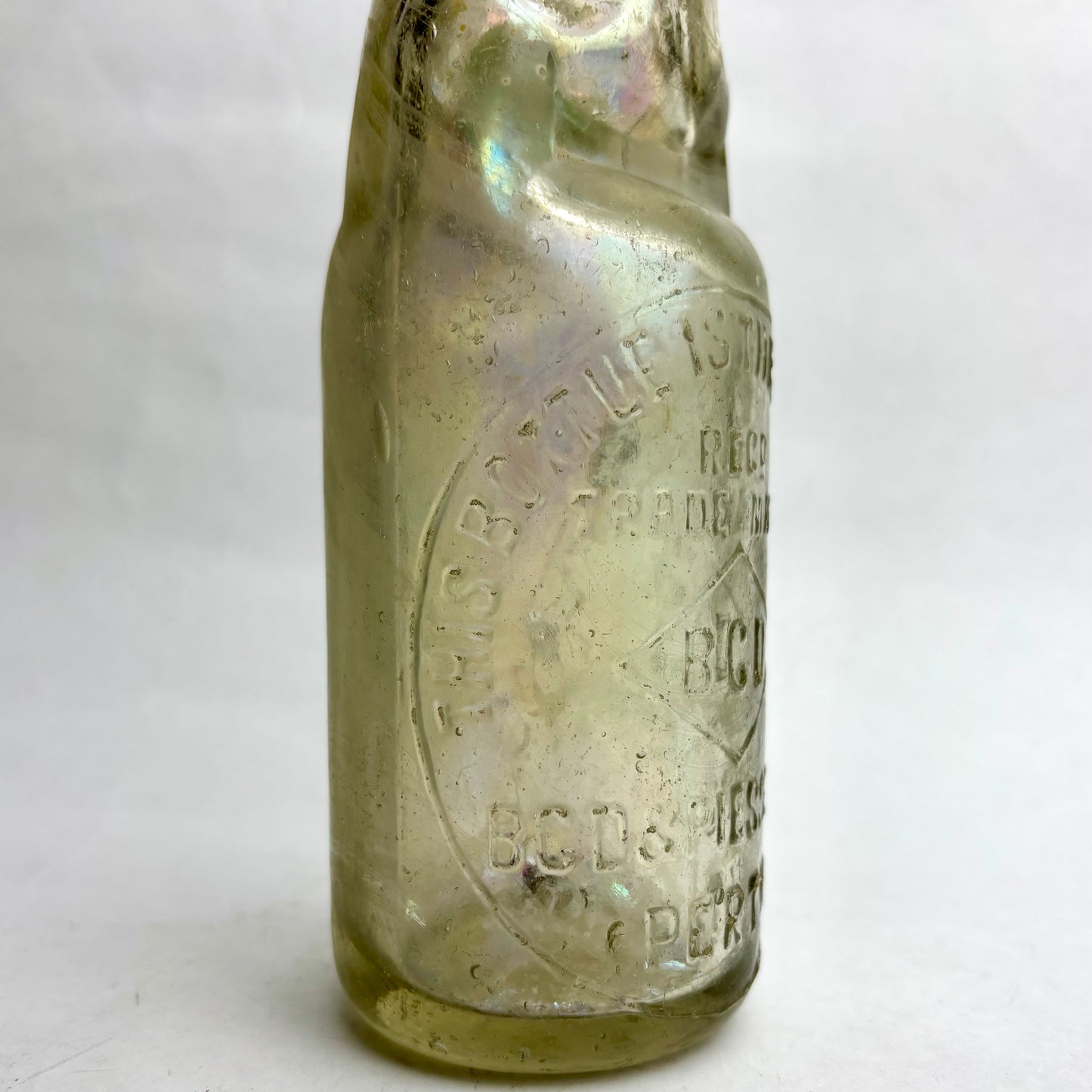 BCD & Piesse Perth Codd Bottle – Iridescent Glass