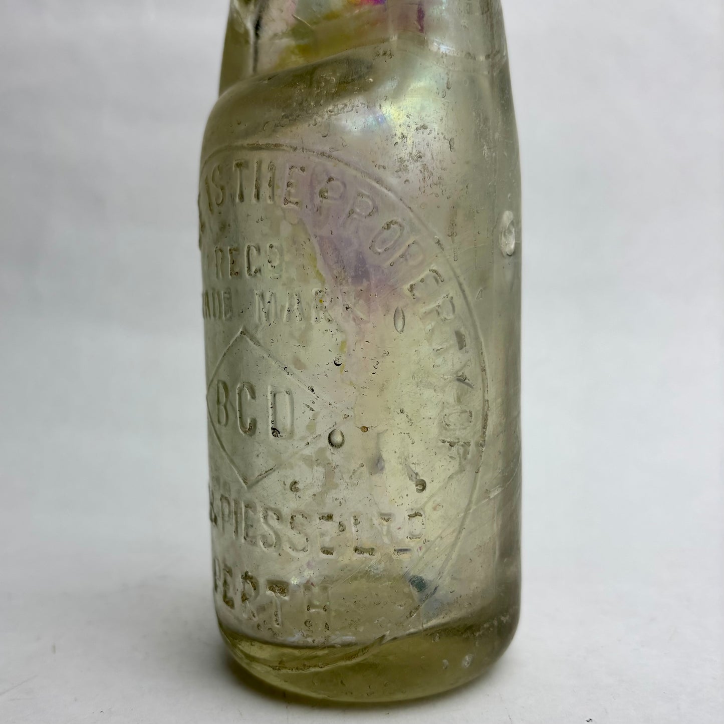 BCD & Piesse Perth Codd Bottle – Iridescent Glass