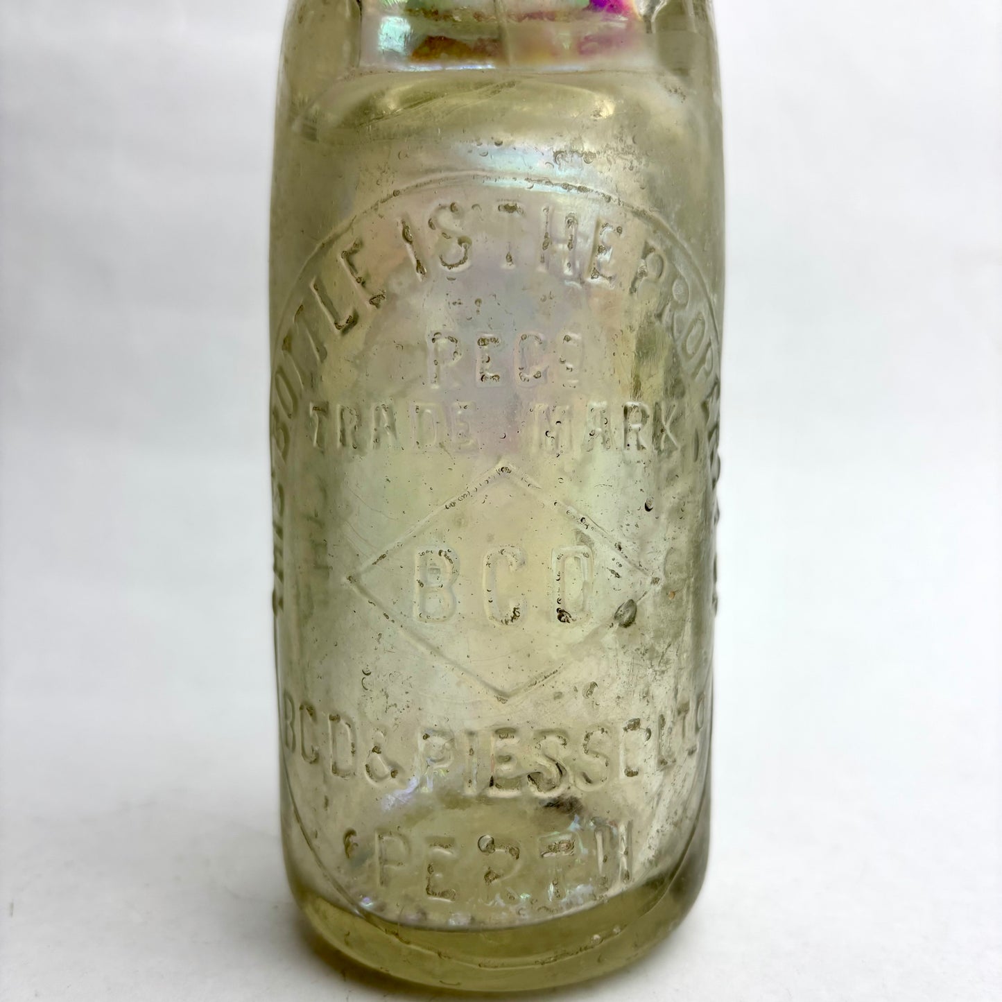 BCD & Piesse Perth Codd Bottle – Iridescent Glass
