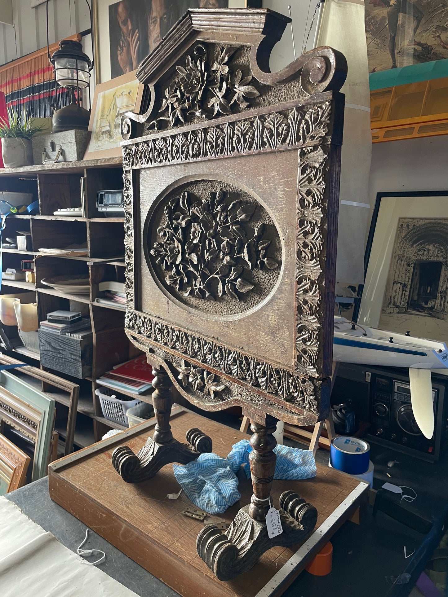 Antique Jacobean fire guard