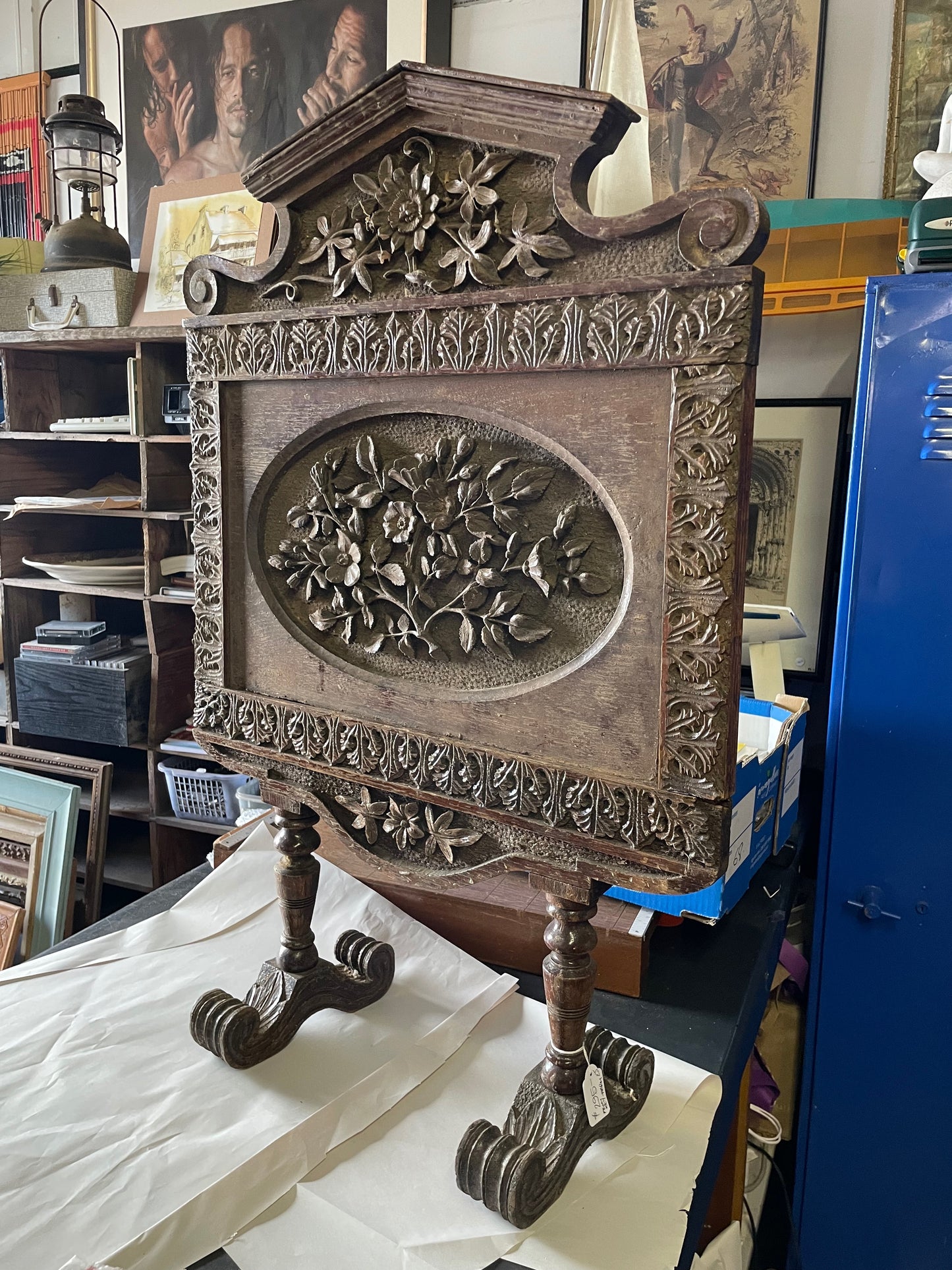 Antique Jacobean fire guard