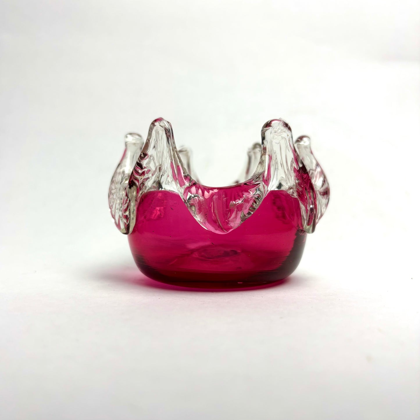 Cranberry Optical Ribbed Small Bowl