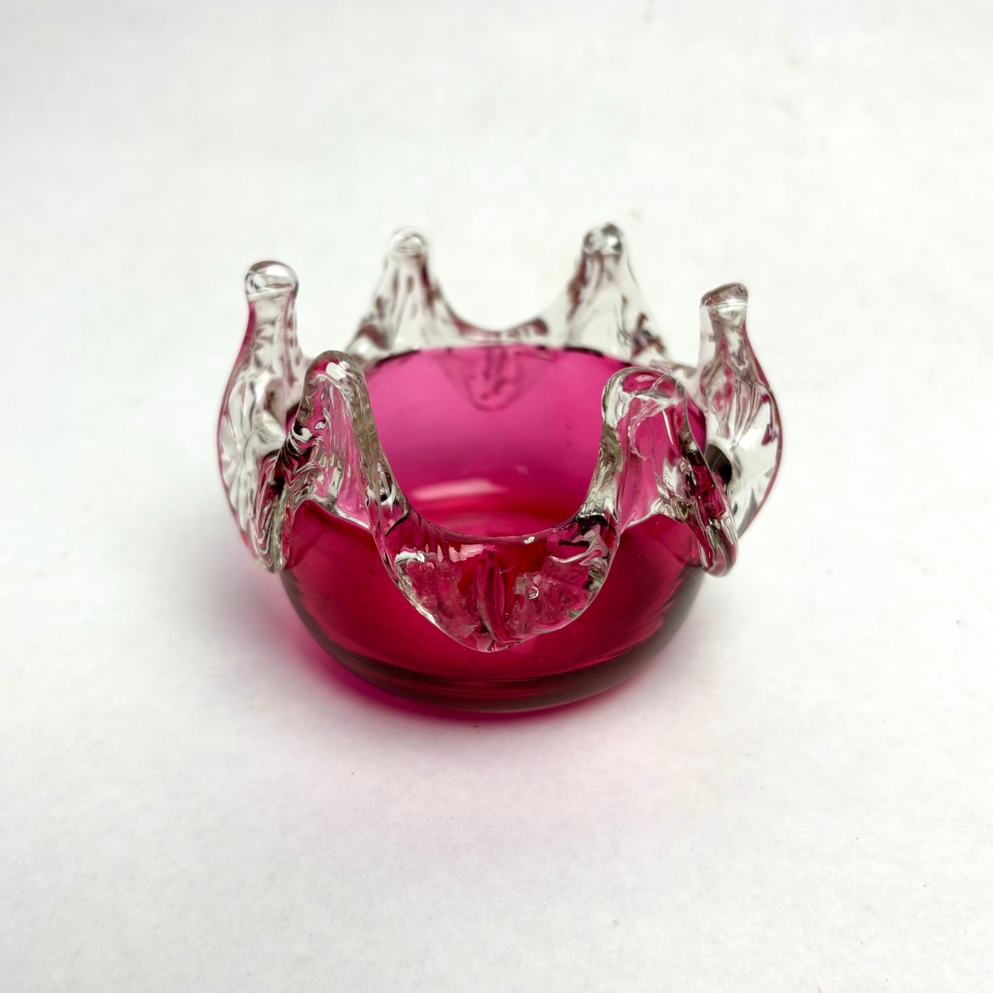 Cranberry Optical Ribbed Small Bowl