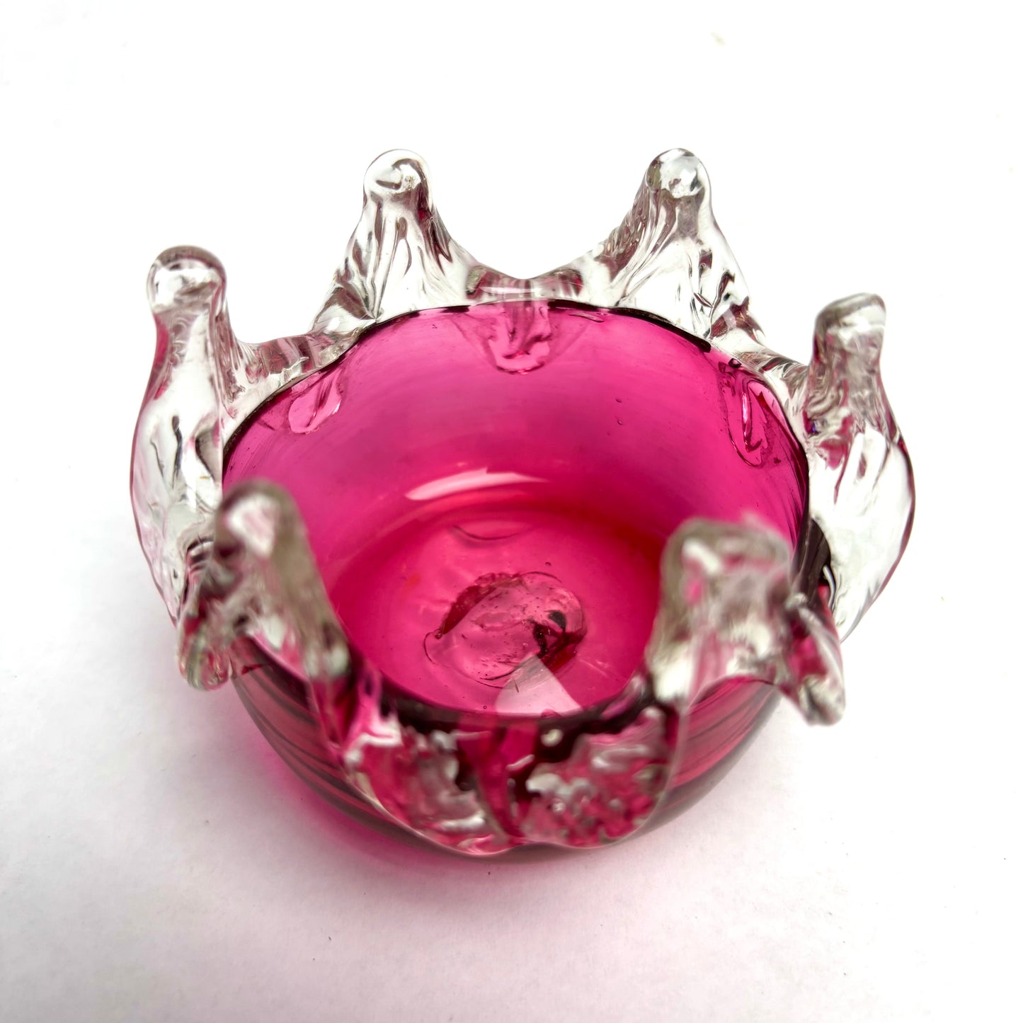 Cranberry Optical Ribbed Small Bowl