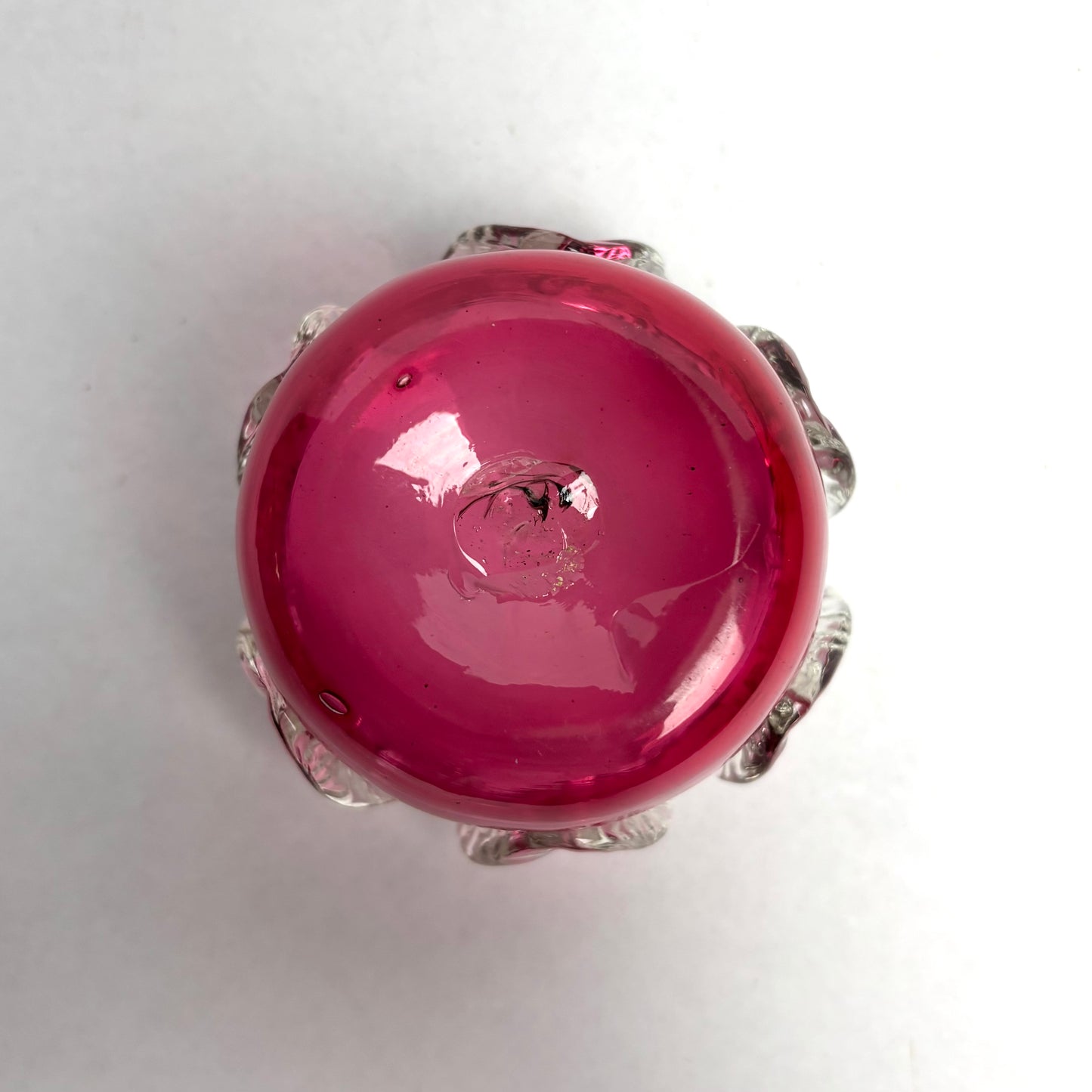 Cranberry Optical Ribbed Small Bowl