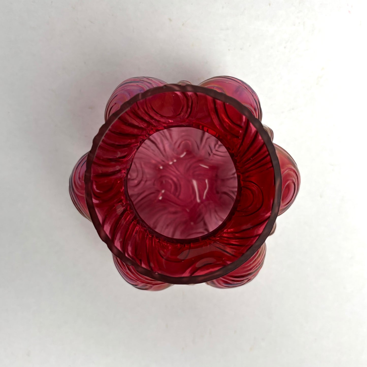 Art Nouveau Welz Spiraloptisch Pink Vase