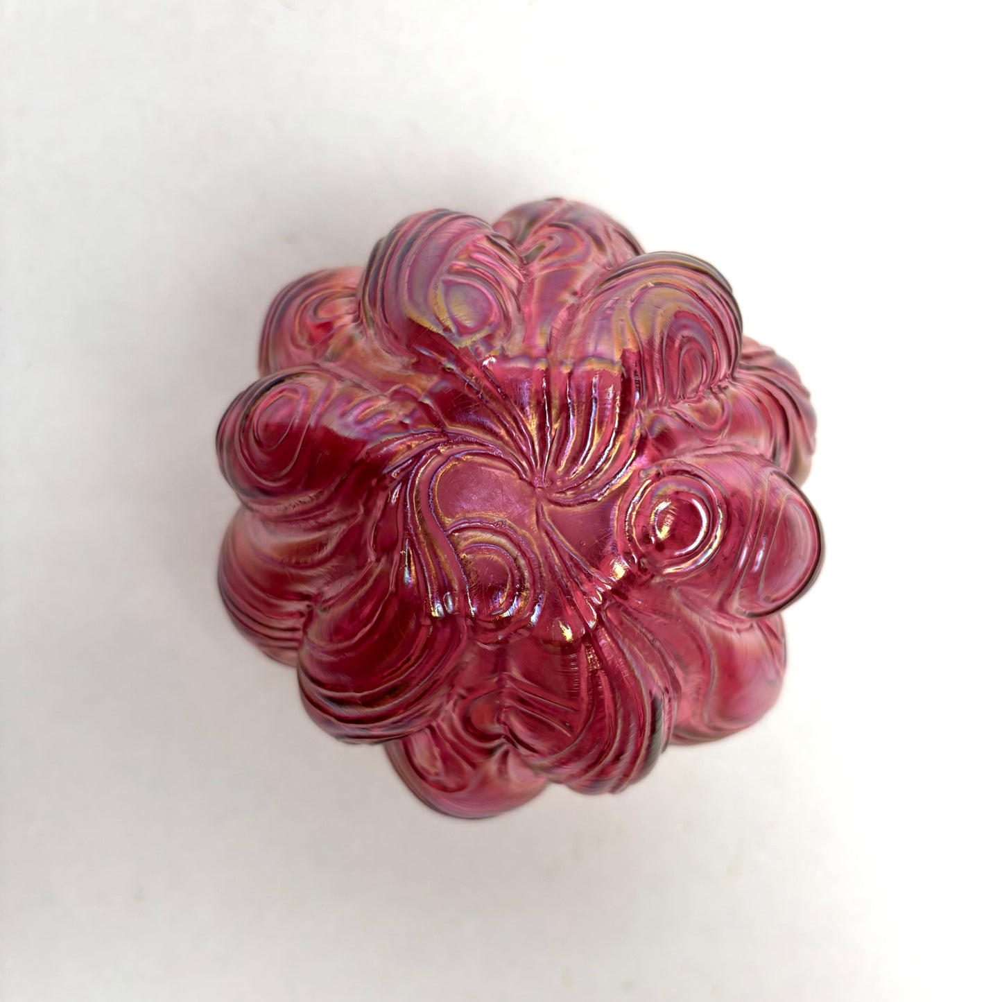 Art Nouveau Welz Spiraloptisch Pink Vase