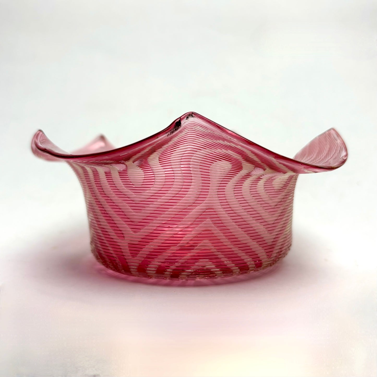 Antique Victorian Stevens & Williams Threaded Art Glass Bowl