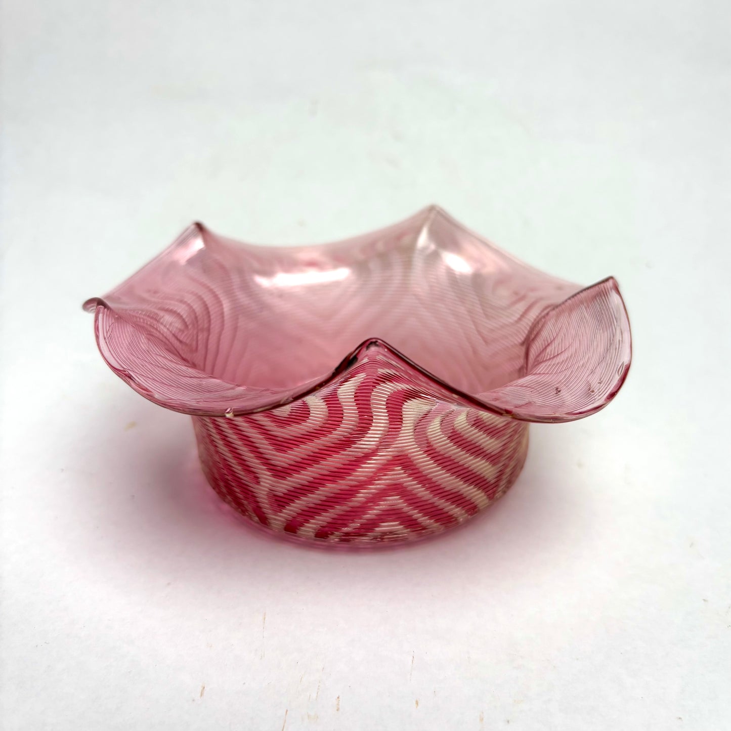 Antique Victorian Stevens & Williams Threaded Art Glass Bowl