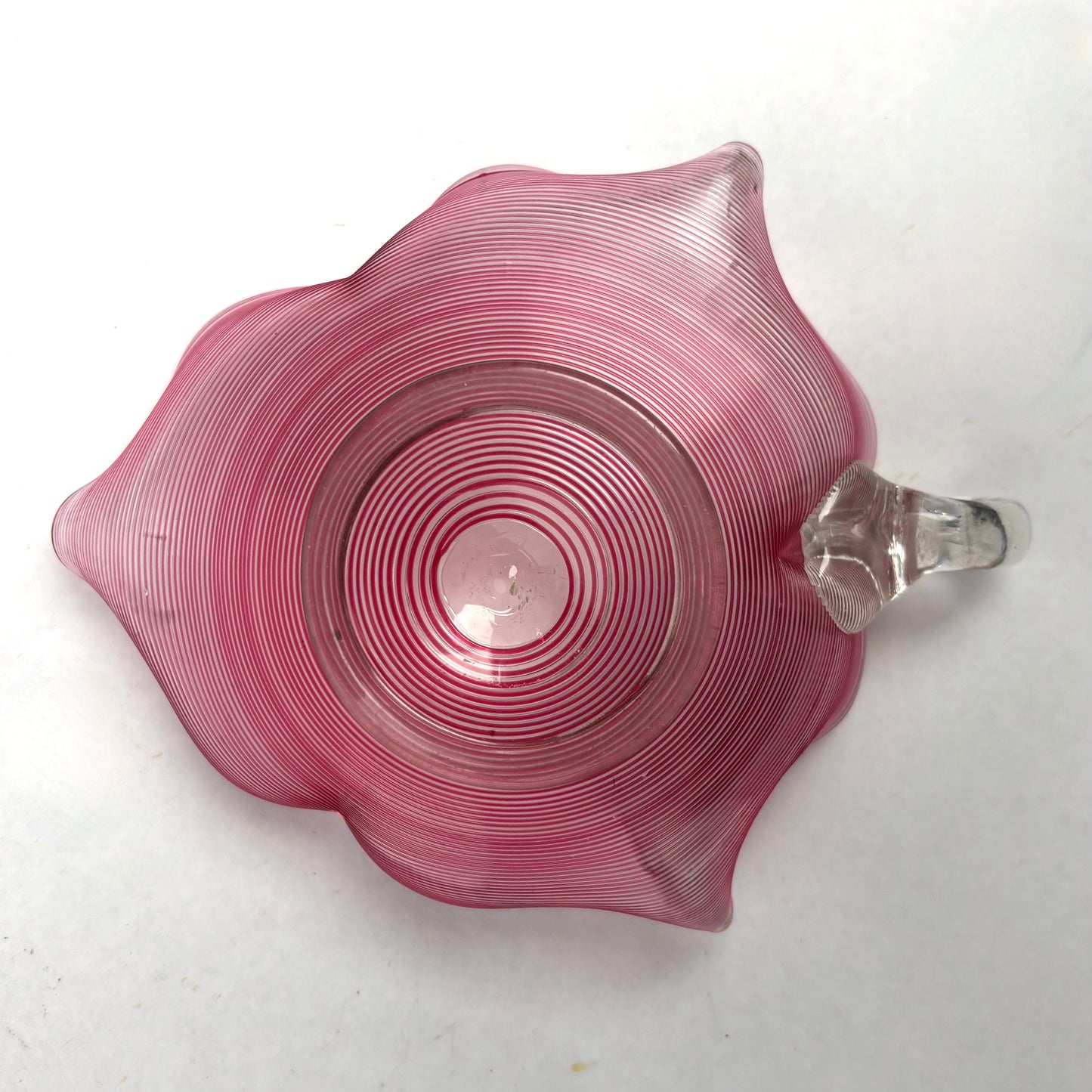 Victorian Pink Glass Threaded Jug