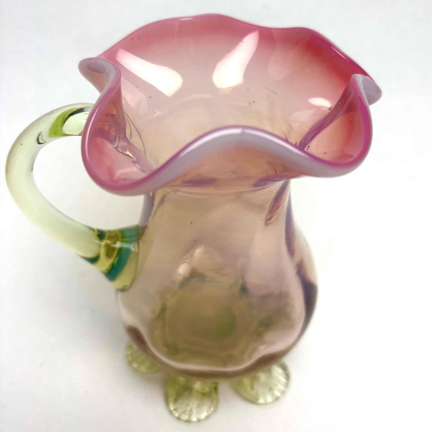 Antique Victorian Vaesline Rubina Glass Jug