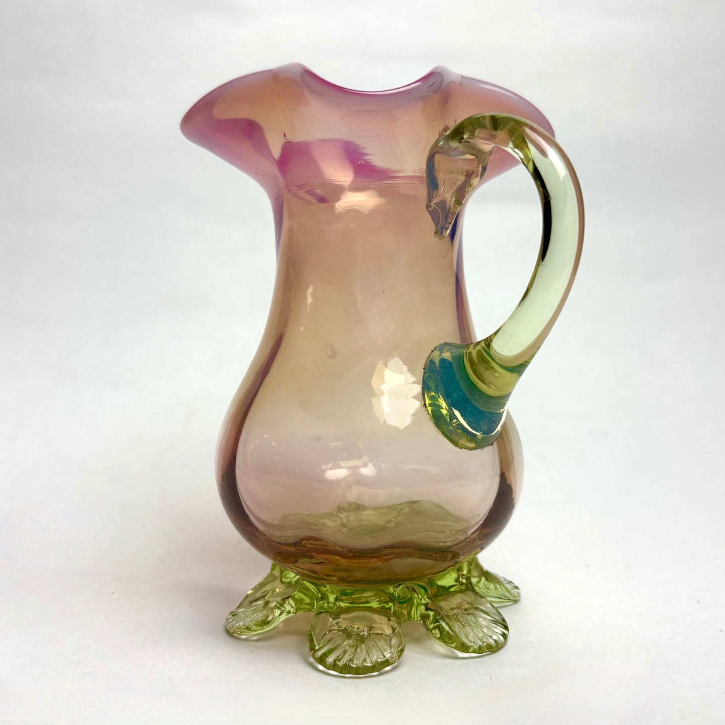 Antique Victorian Vaesline Rubina Glass Jug
