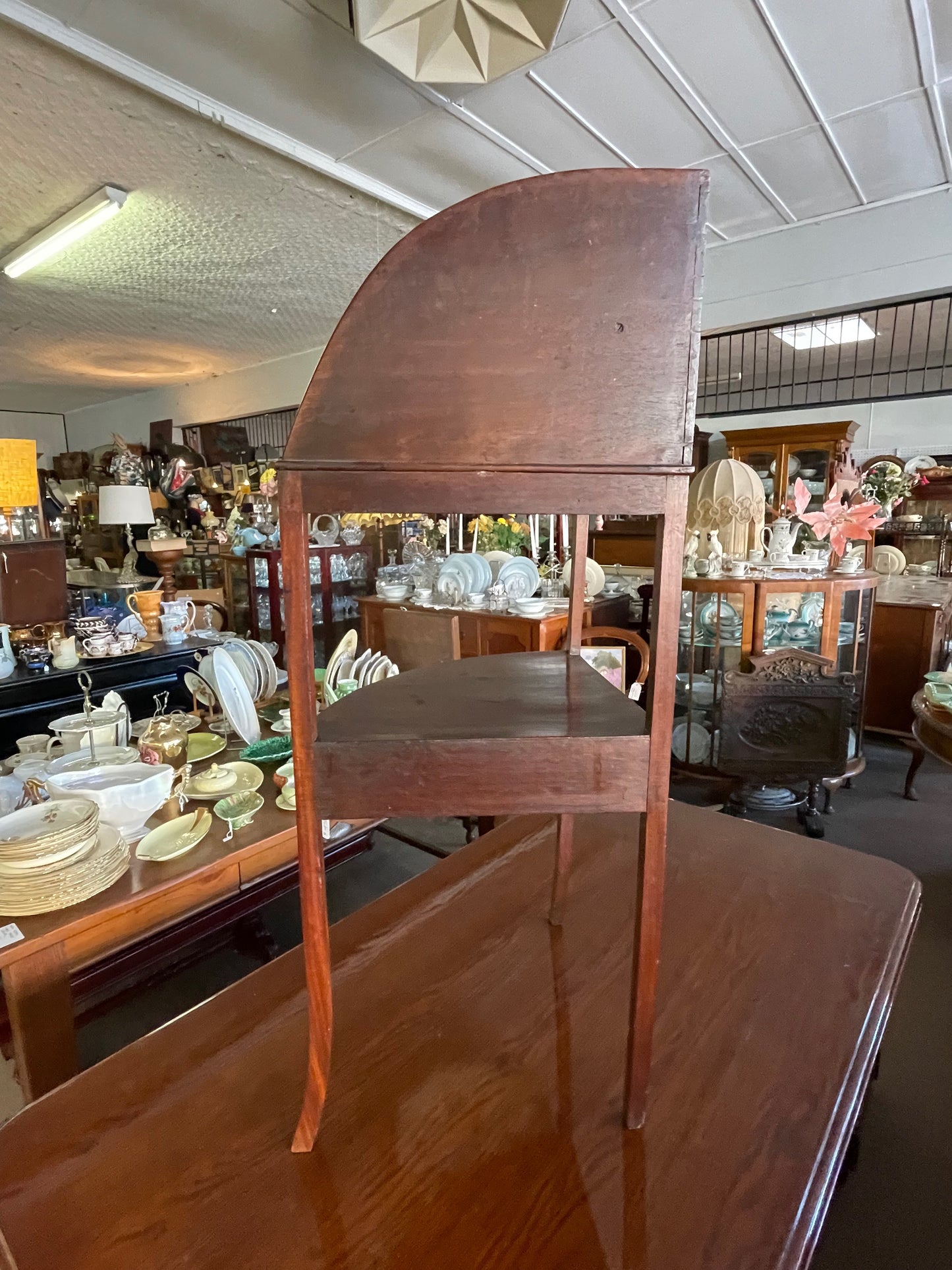 Georgian mahogany inlaid corner washstand