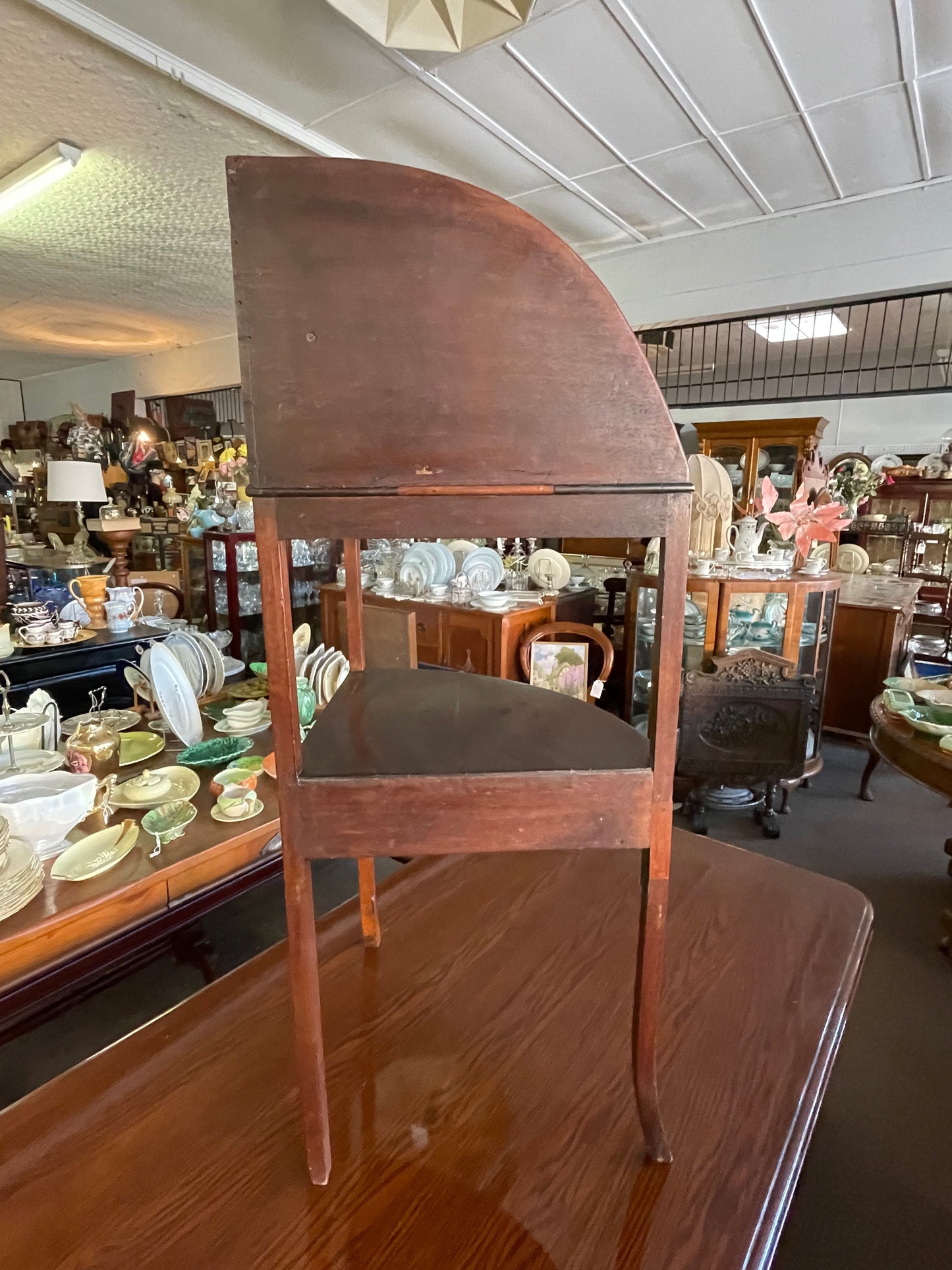 Georgian mahogany inlaid corner washstand