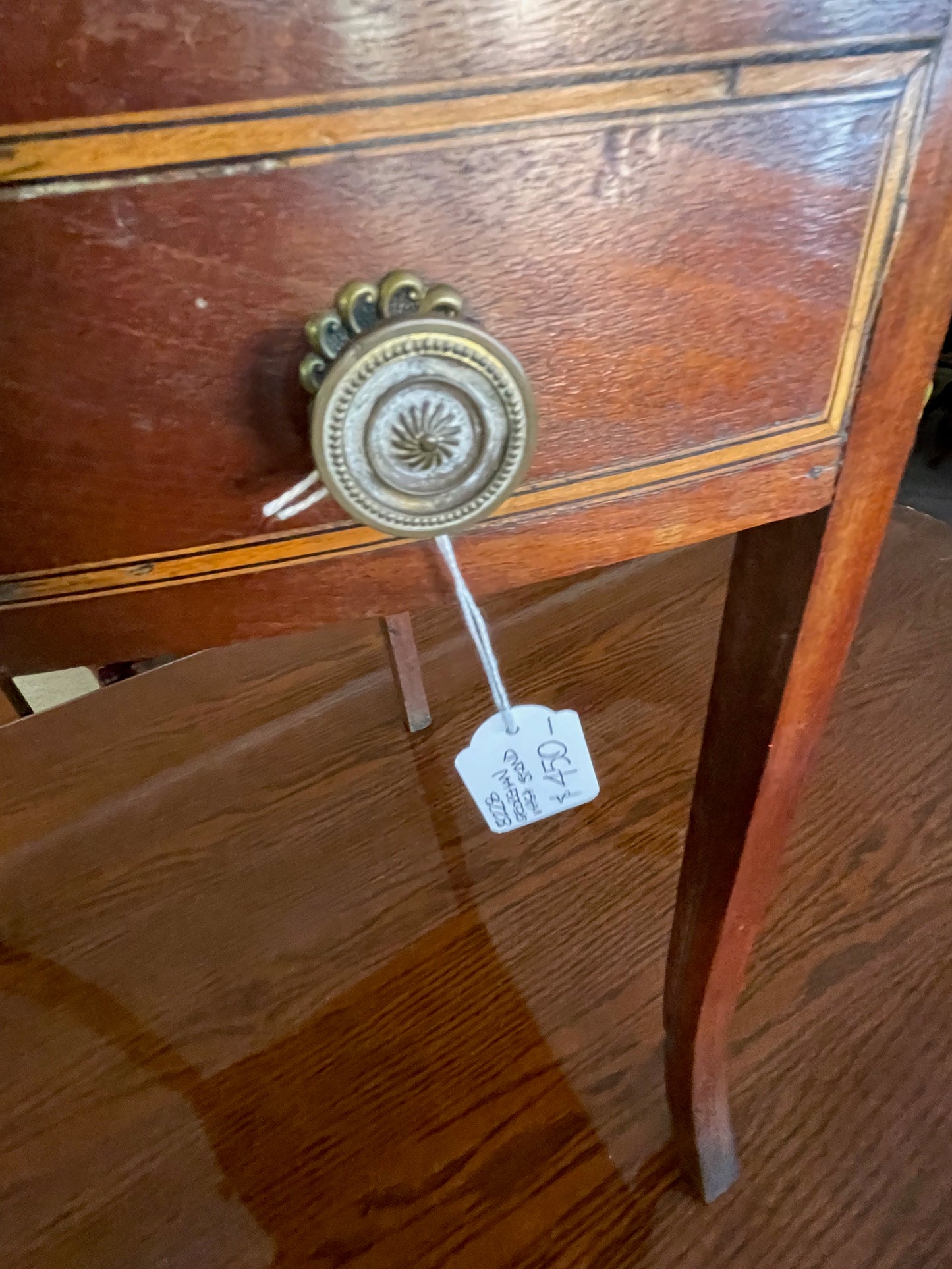 Georgian mahogany inlaid corner washstand