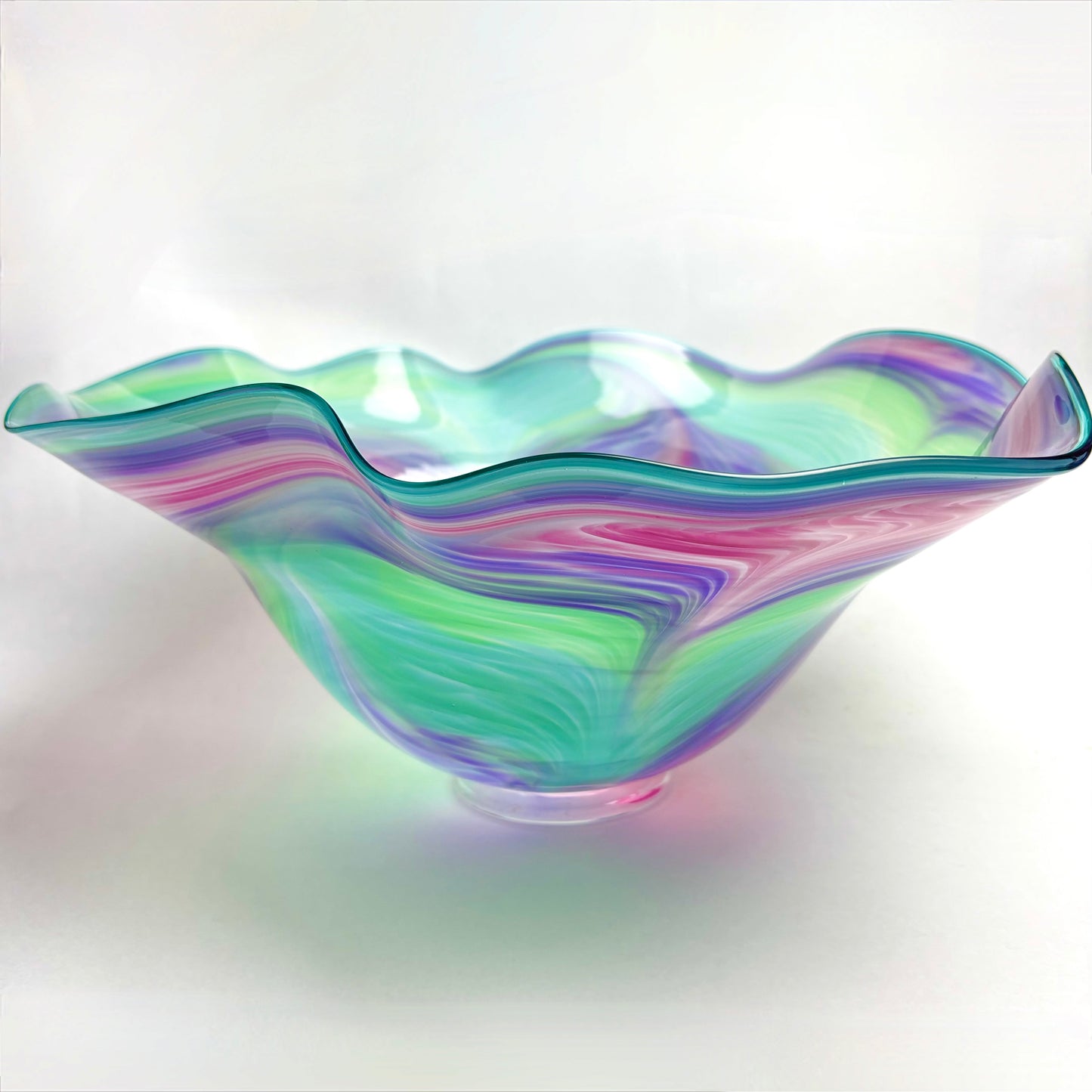 Extra large art glass bowl Jewell Gardens Skagway Alaska