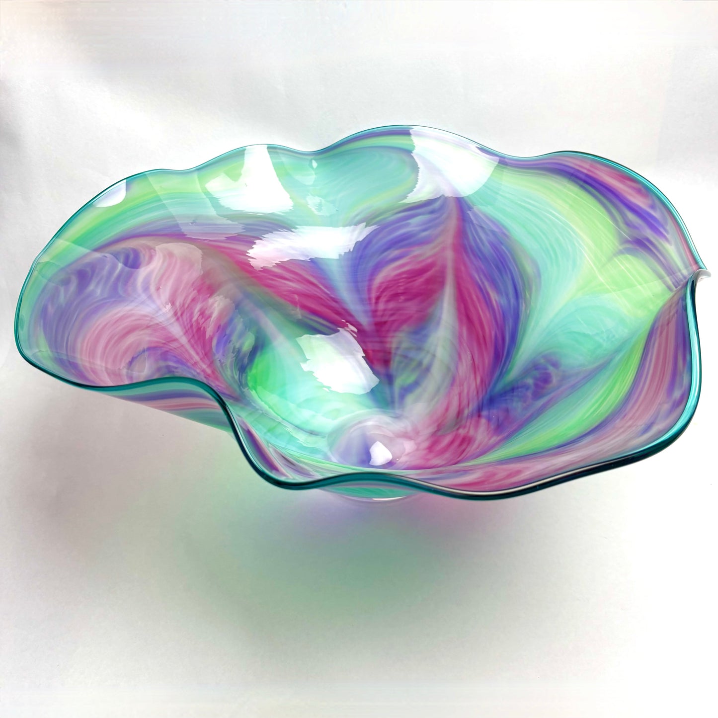 Extra large art glass bowl Jewell Gardens Skagway Alaska