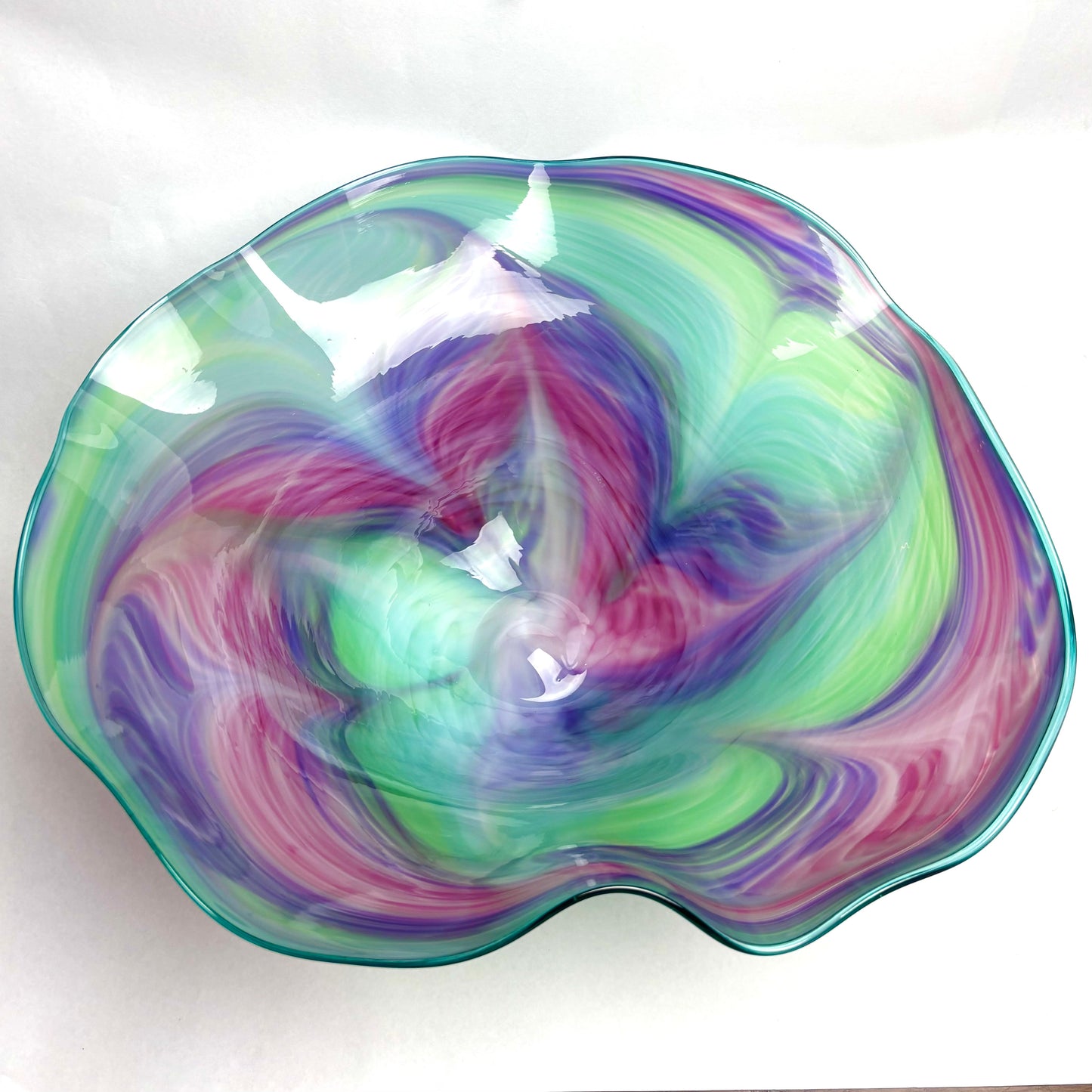 Extra large art glass bowl Jewell Gardens Skagway Alaska