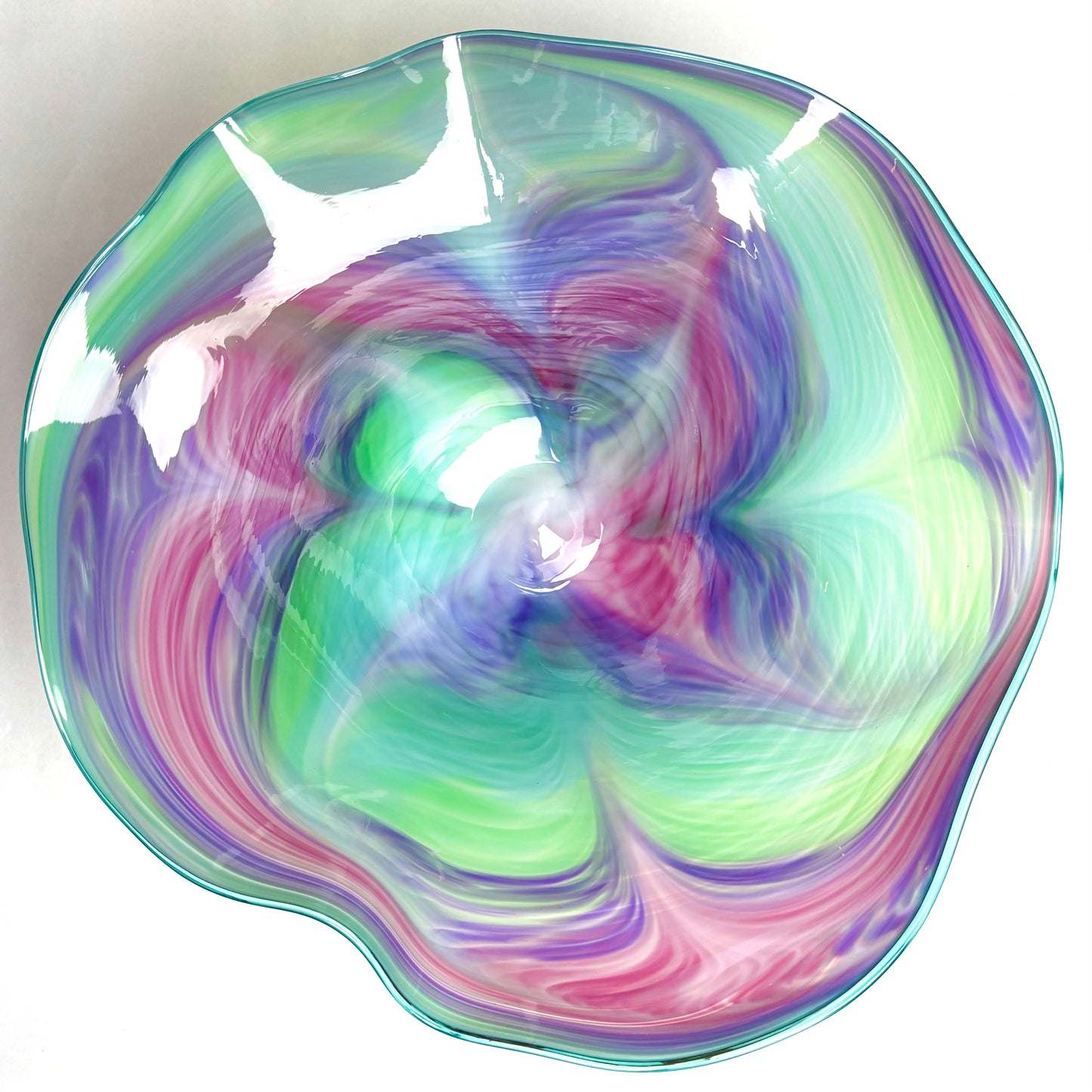 Extra large art glass bowl Jewell Gardens Skagway Alaska