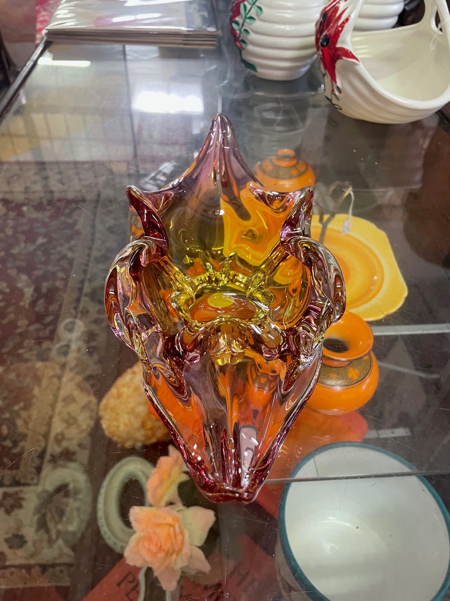 Bohemian art glass bowl by Josef Hospodka VGC