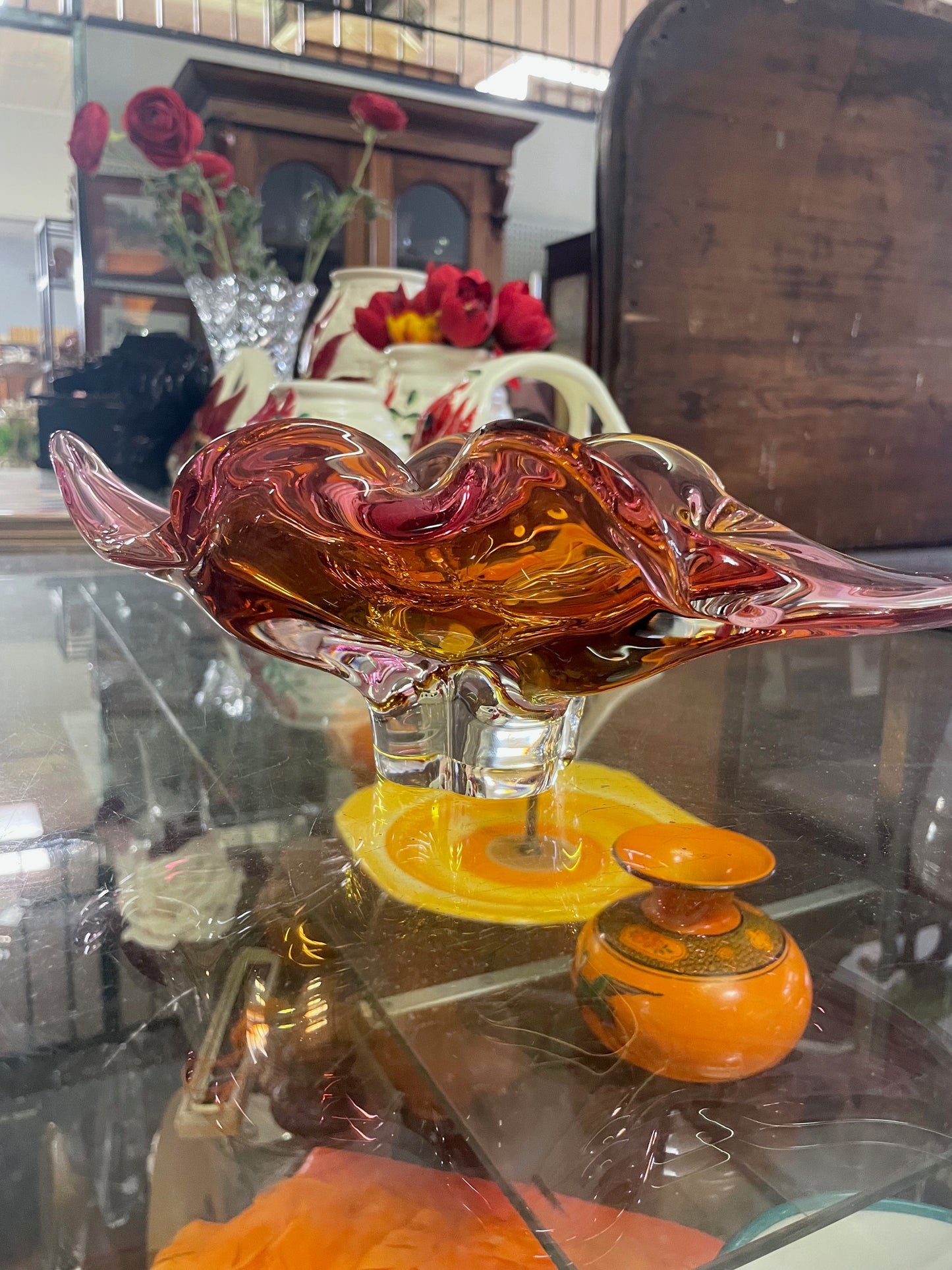 Bohemian art glass bowl by Josef Hospodka VGC