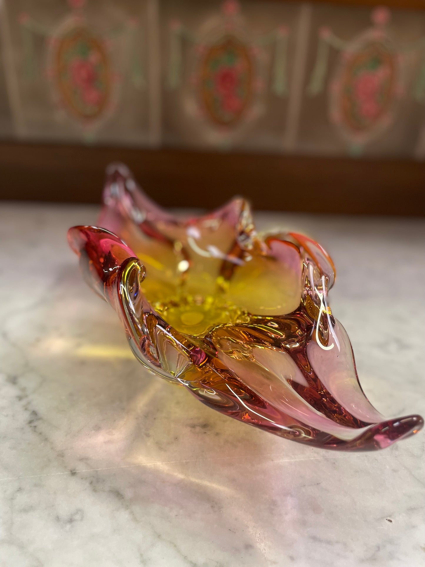 Bohemian art glass bowl by Josef Hospodka VGC