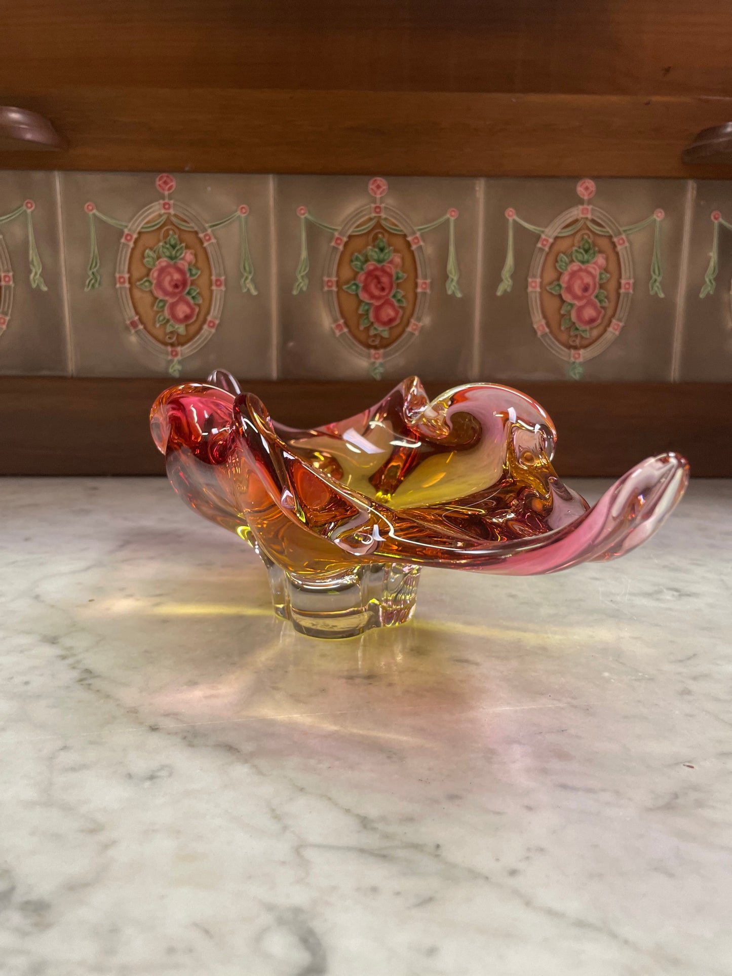 Bohemian art glass bowl by Josef Hospodka VGC