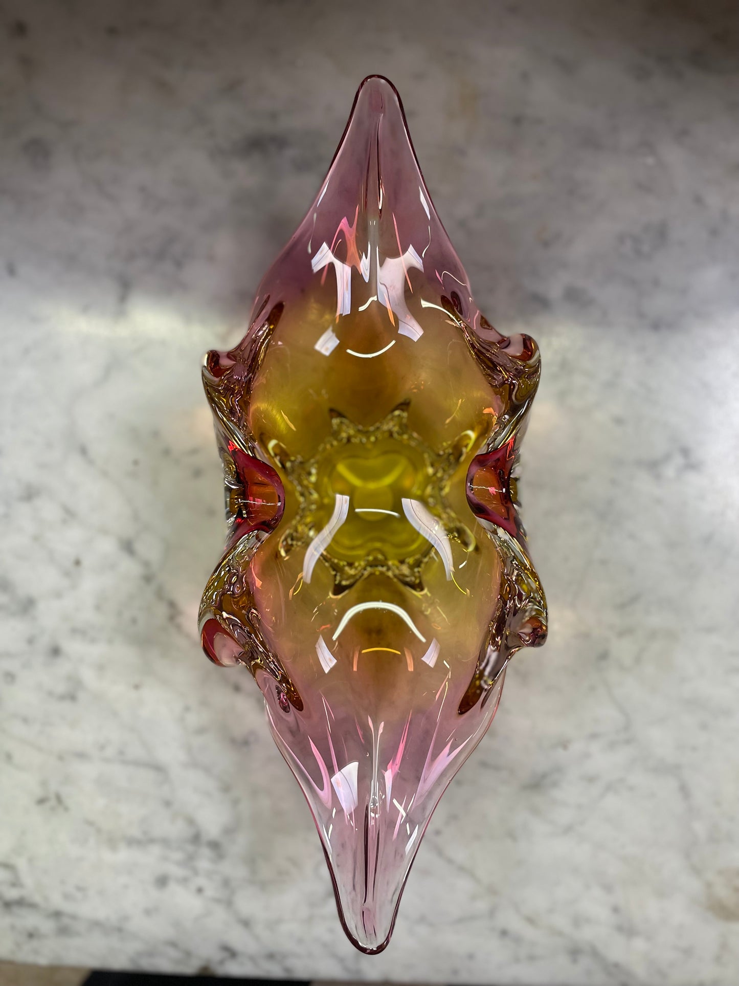 Bohemian art glass bowl by Josef Hospodka VGC