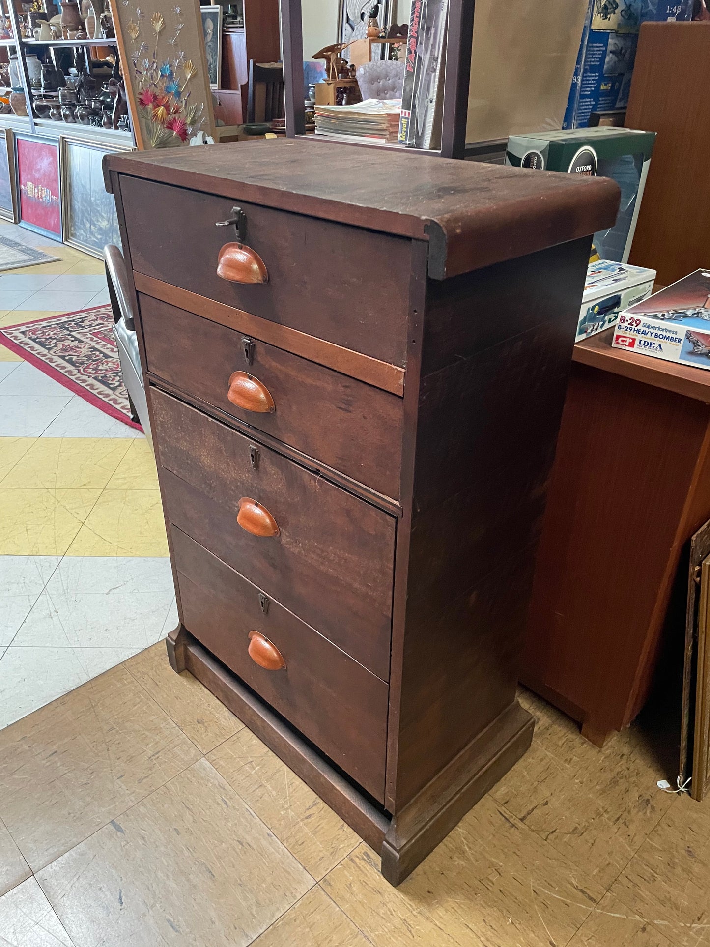 Vintage up-cycled chest of drawers, fabricated from a 1920s radio