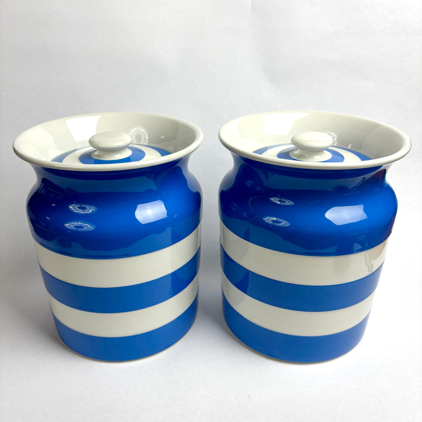 TG Green Electric Blue Cornishware 6 inch Lidded Canister