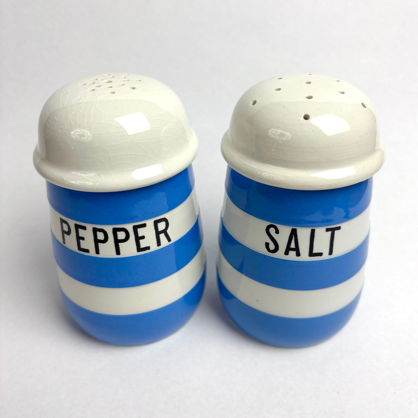 TG Green Electric Blue Cornishware Large Pepper & Salt Shakers