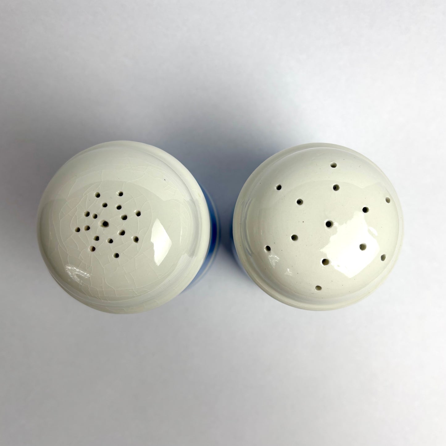TG Green Electric Blue Cornishware Large Pepper & Salt Shakers