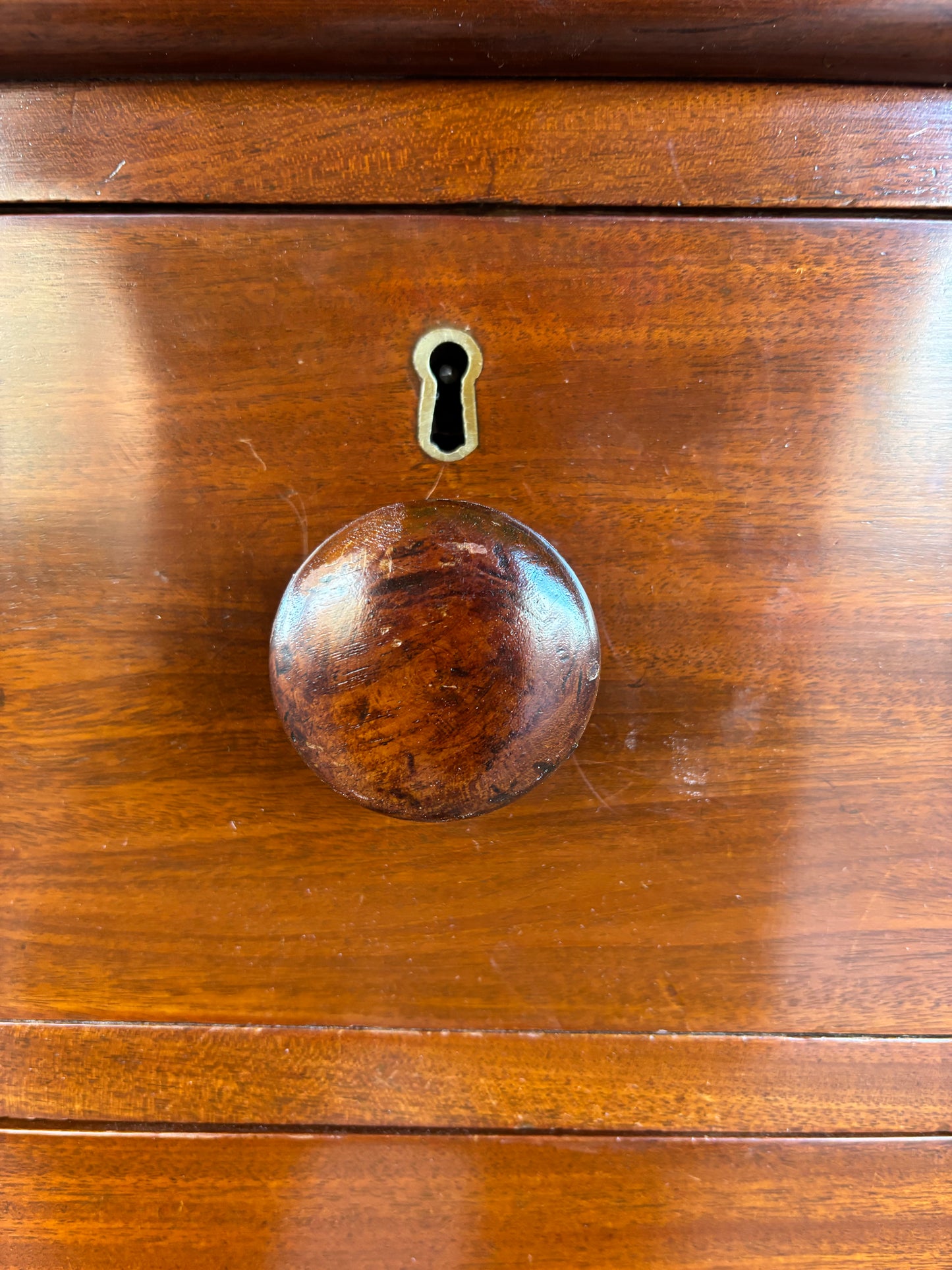 Antique Cedar Chest of Drawers with Turned Feet Circa 1840s-1860s