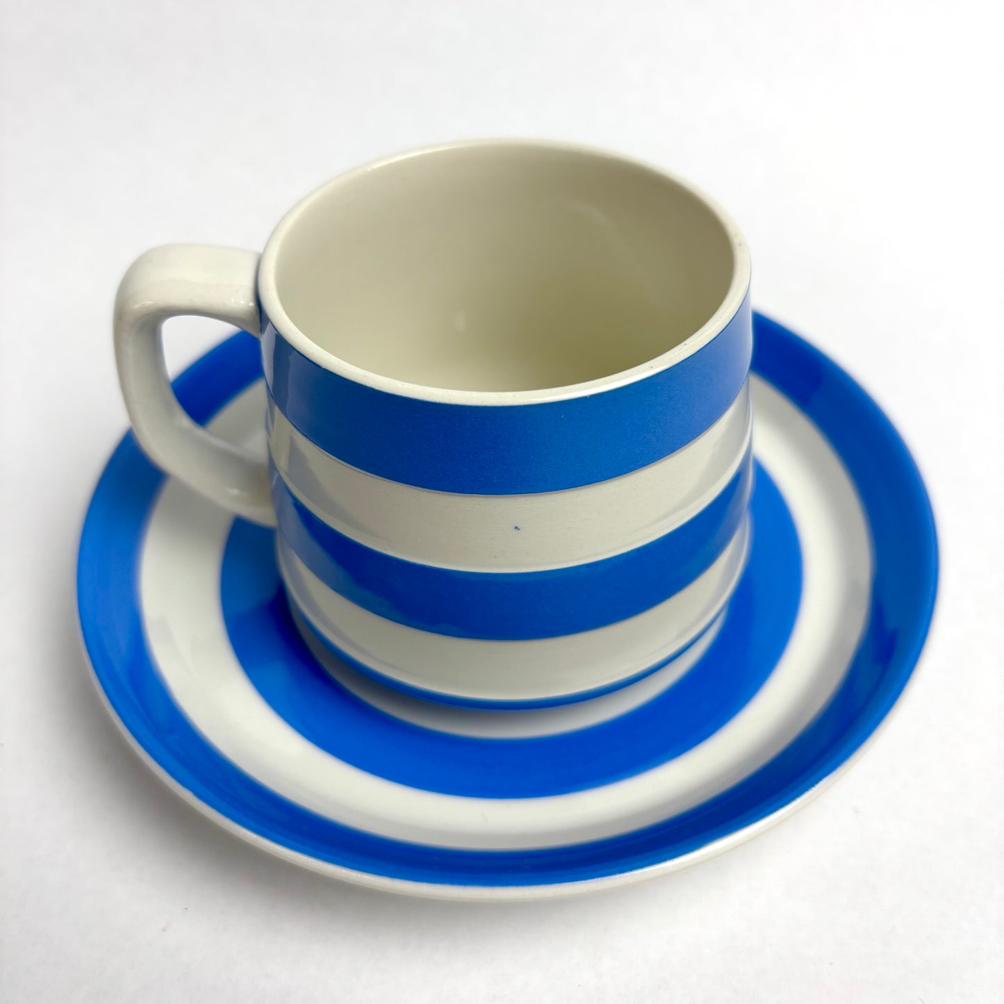 TG Green Electric Blue Cornishware Cup & Saucer